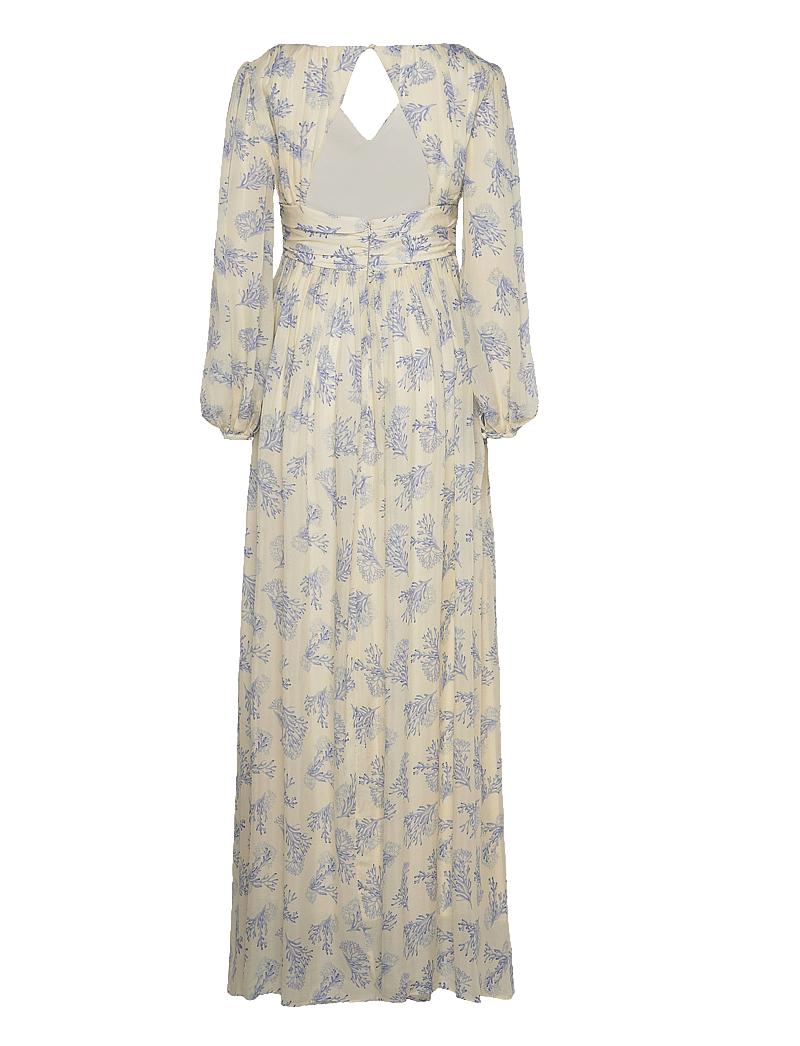 Malina - Gemma v-neck chiffon maxi dress - coral blue - 2