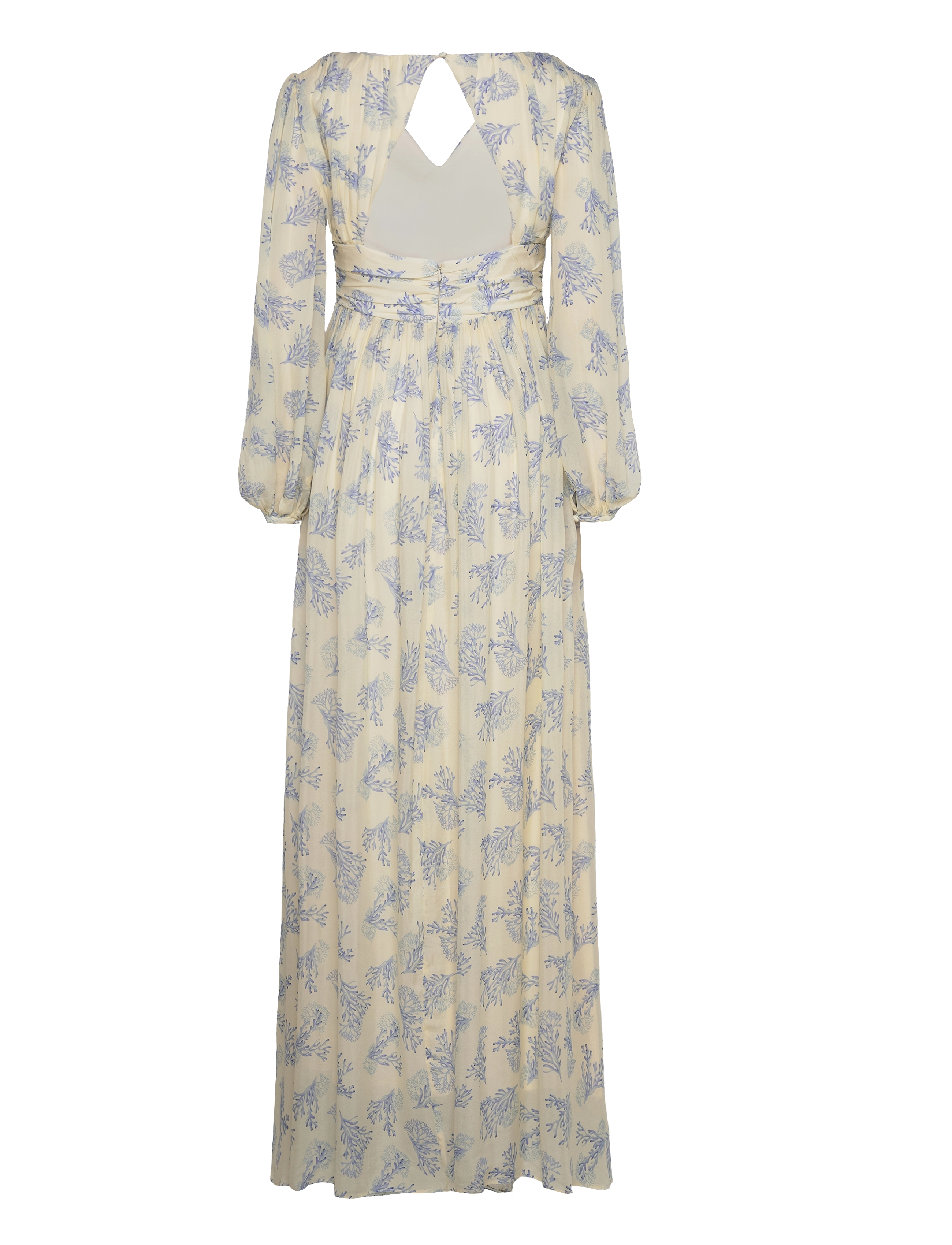 Malina - Gemma v-neck chiffon maxi dress - coral blue - 2