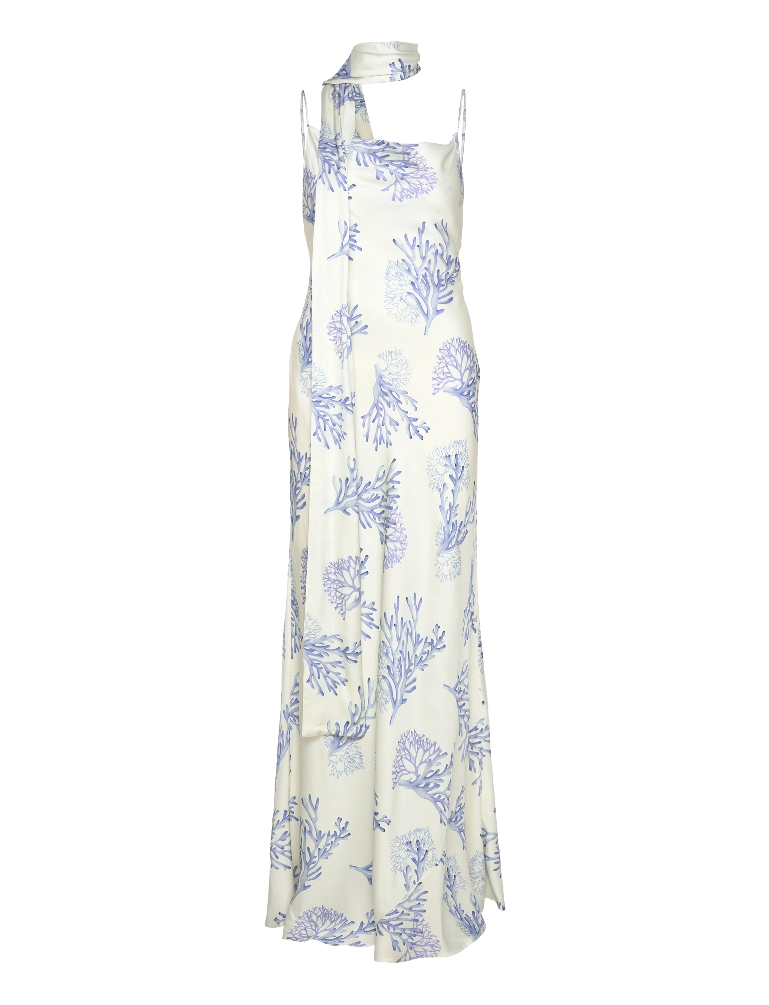 Malina - Eliza tie back slip maxi dress - coral blue - 2