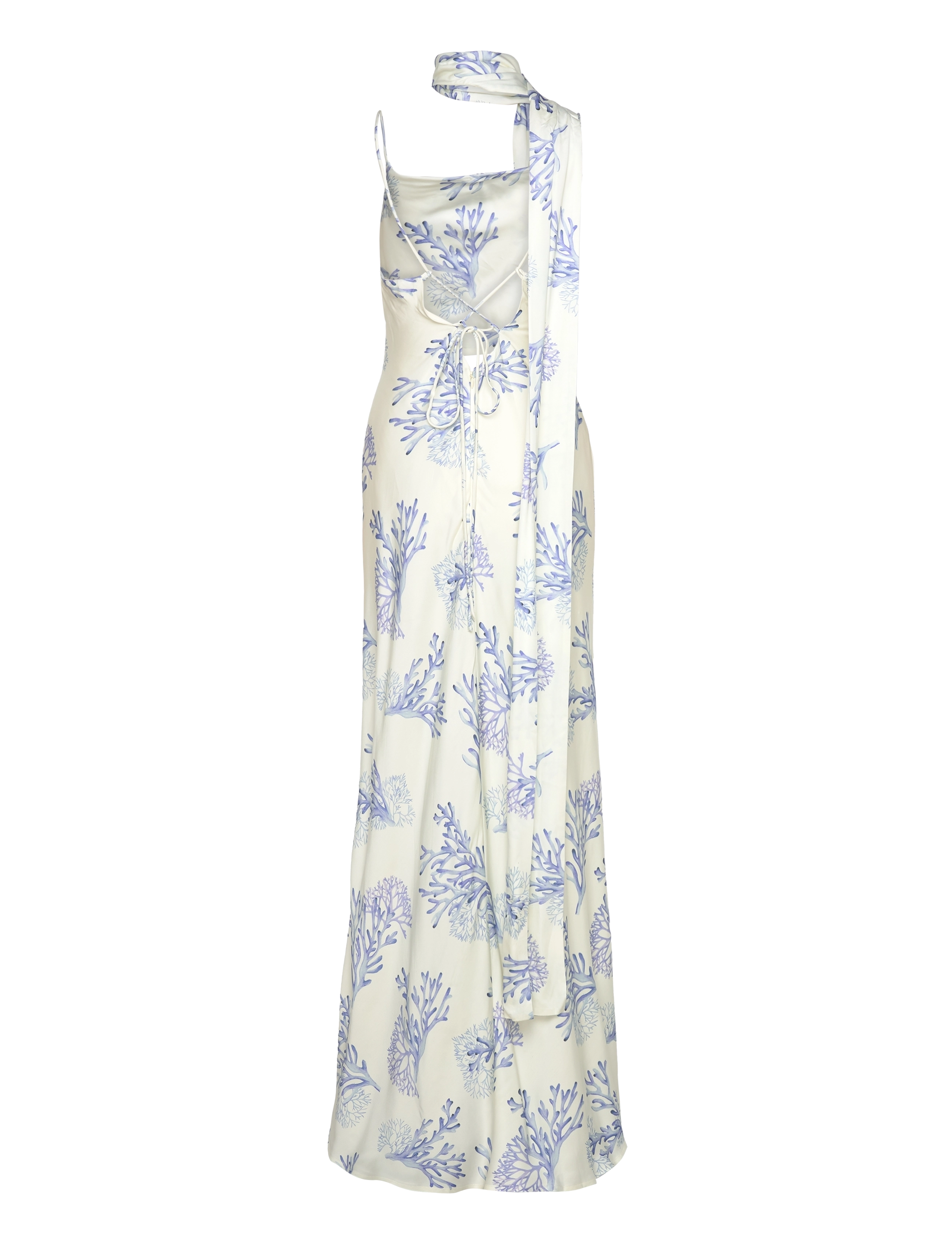 Malina - Eliza tie back slip maxi dress - coral blue - 3