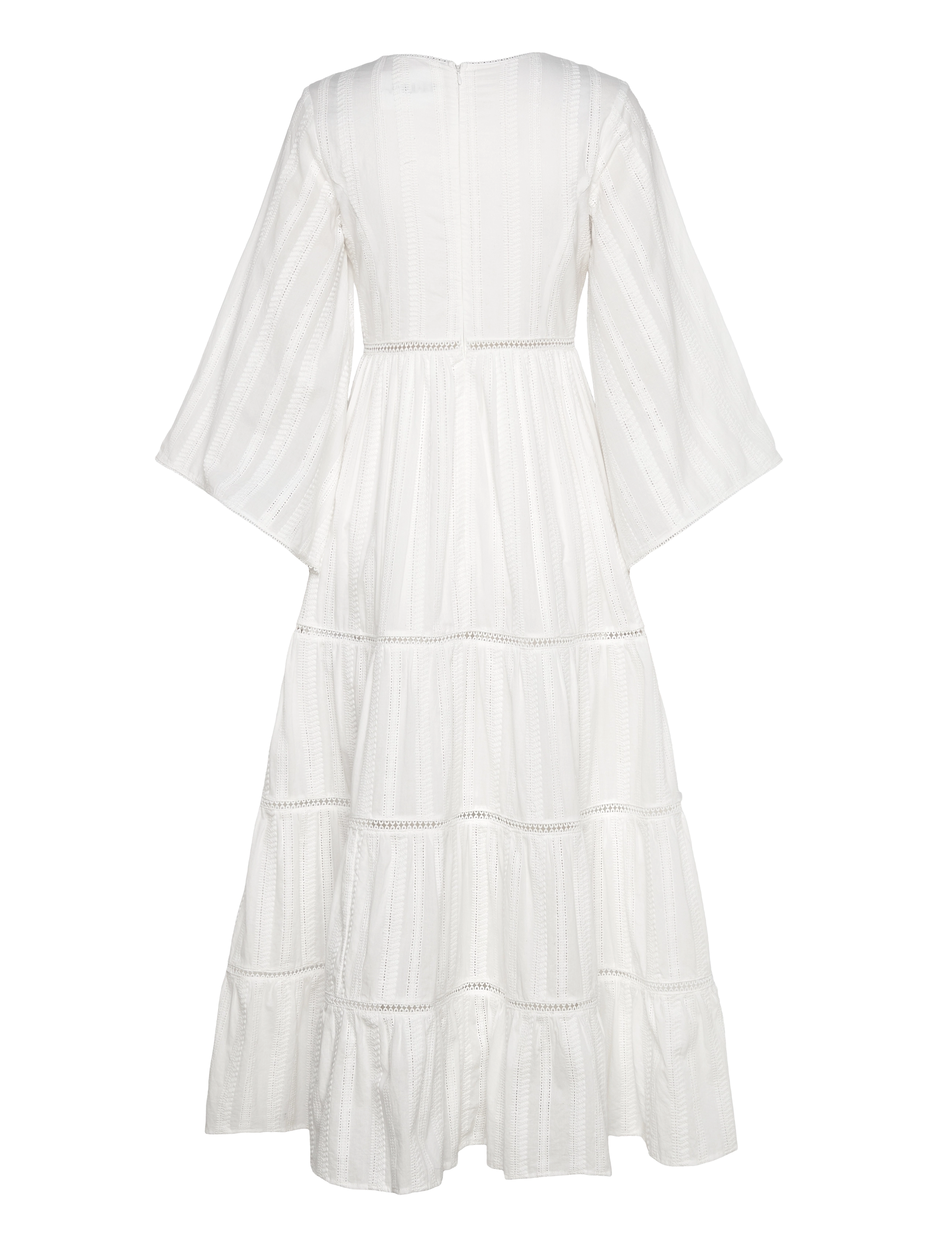 Malina - Vanessa wide sleeve embroidered cotton maxi dress - white - 2