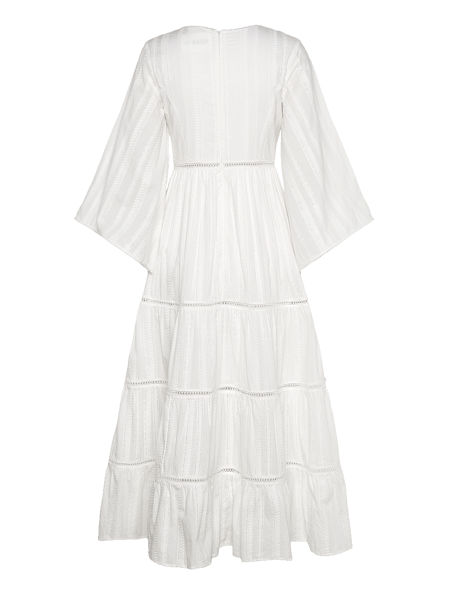 Malina - Vanessa wide sleeve embroidered cotton maxi dress - white - 2