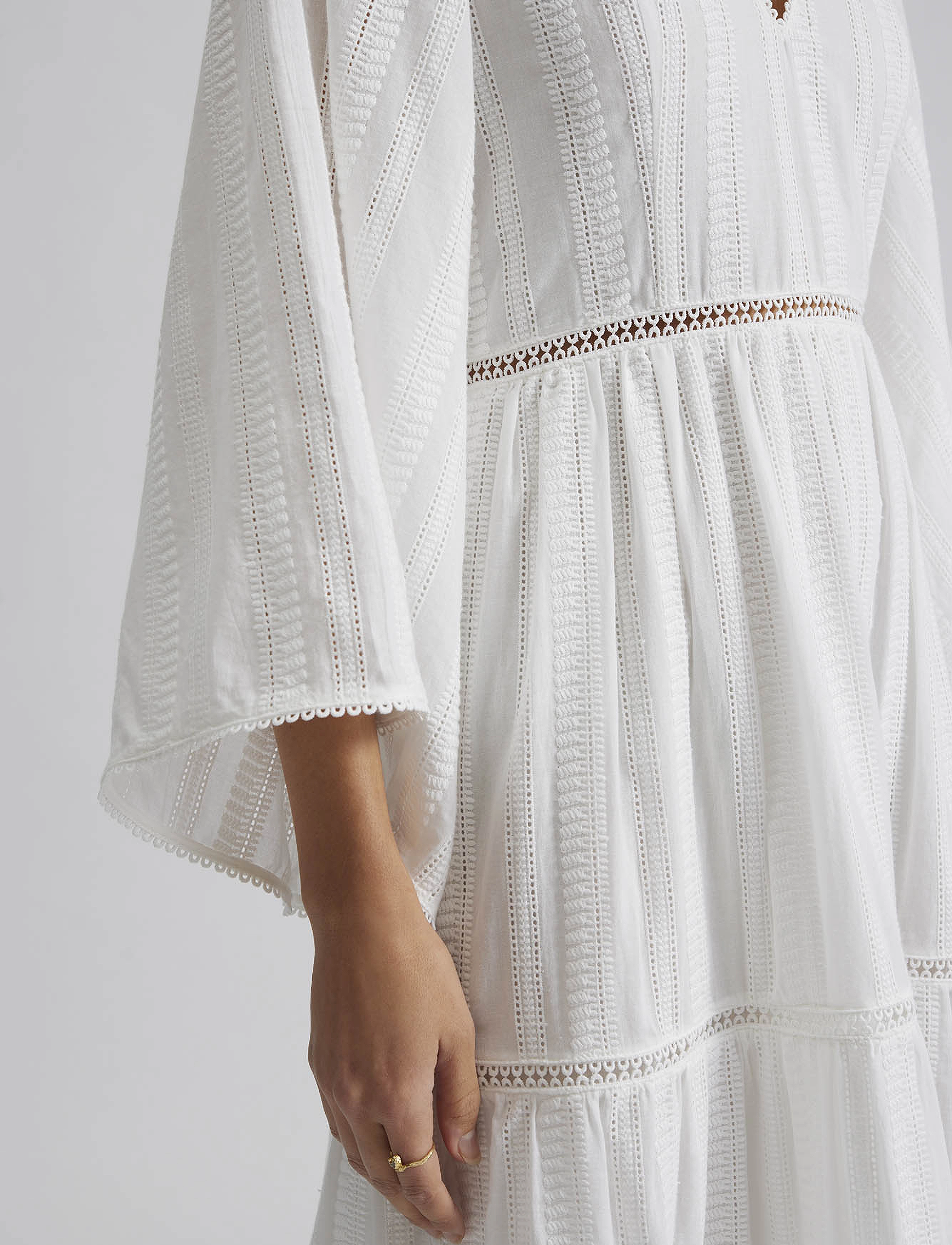 Vanessa Wide Sleeve Embroidered Cotton Maxi Dress 3