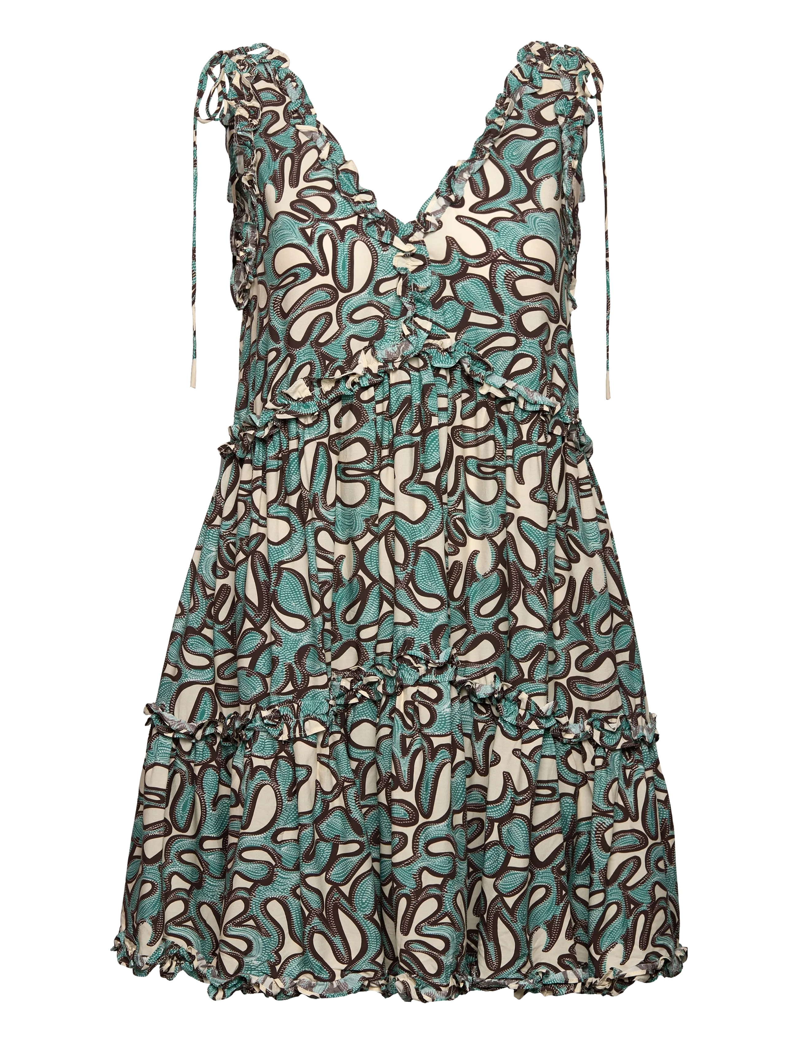 MALINA Arabella Frill Detailed Mini Kleid Patterned - M - Damen