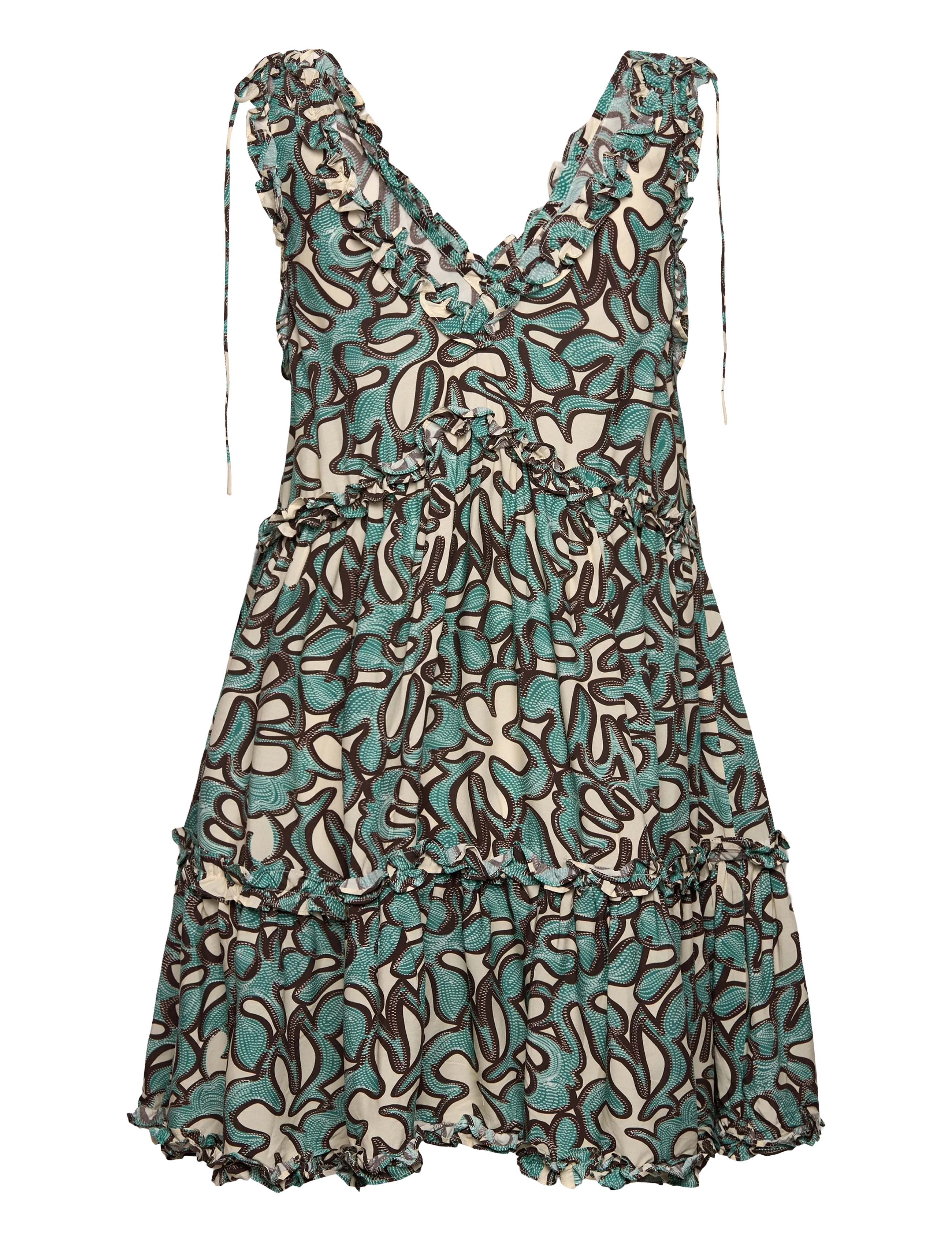 Malina - Arabella frill detailed mini dress - sukienki letnie - ocean corals - 2
