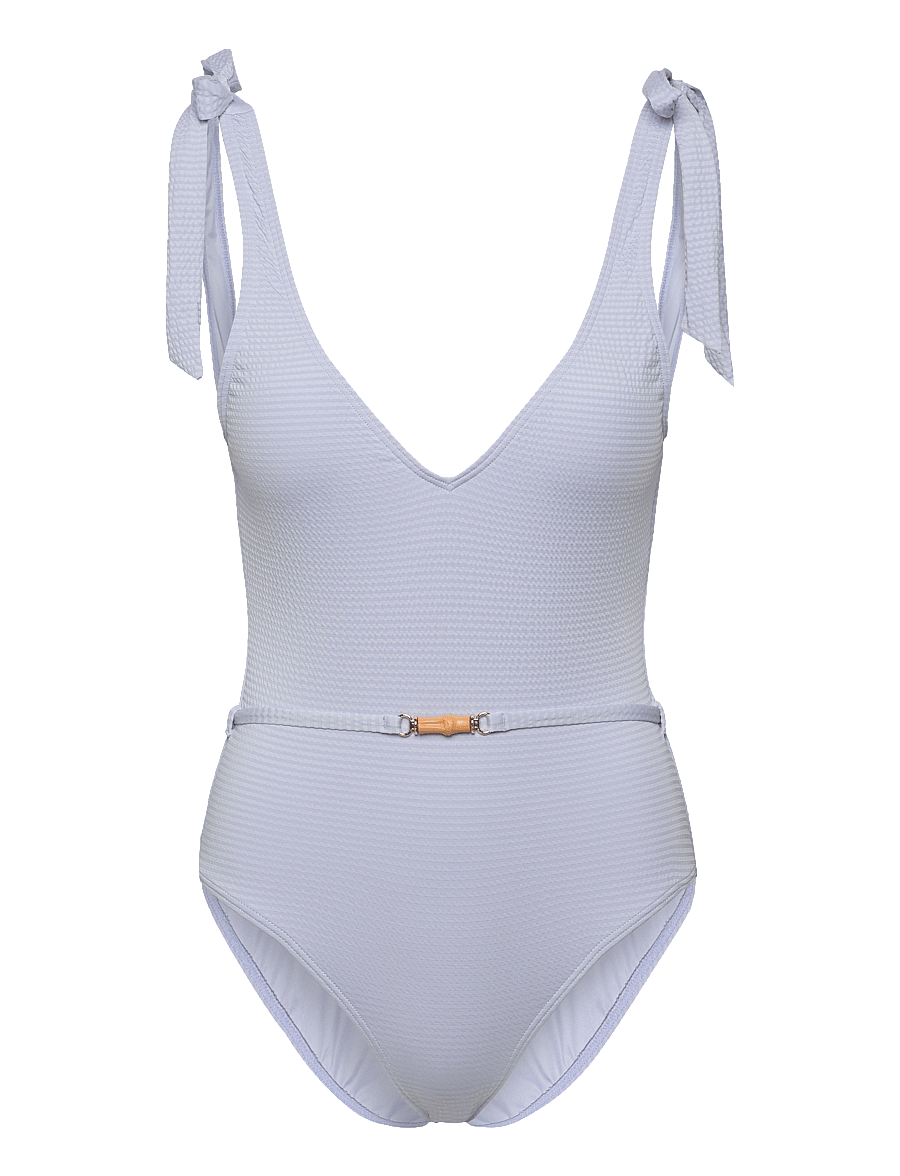 Malina - Sally v-neck swimsuit - badeanzüge - pastel blue - 1