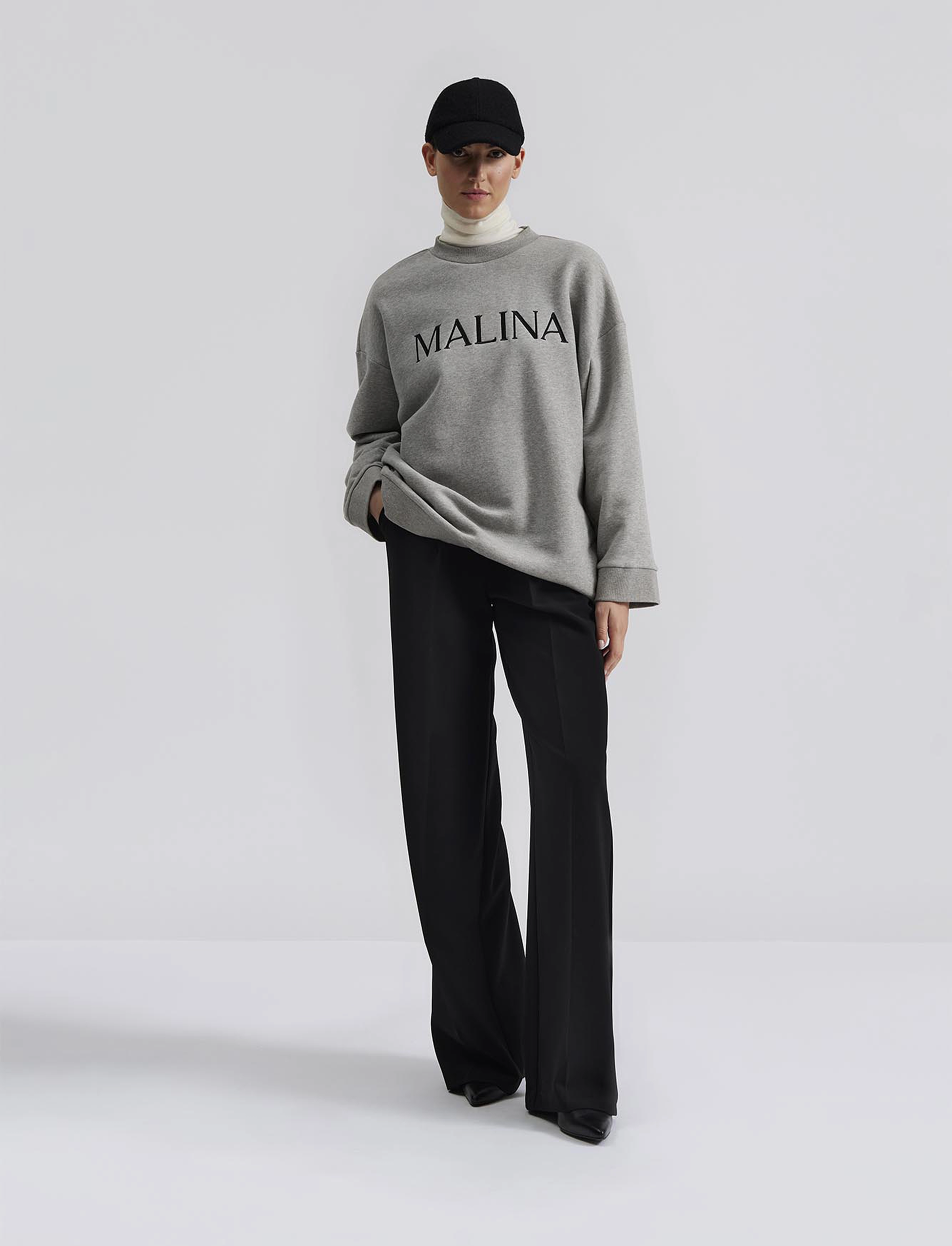 Malina - Malina oversized collage sweater - grey - 5