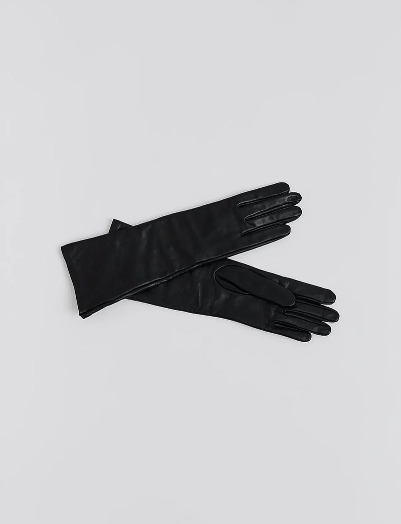 Malina - Nora Long Leather Gloves - handsker - black - 0