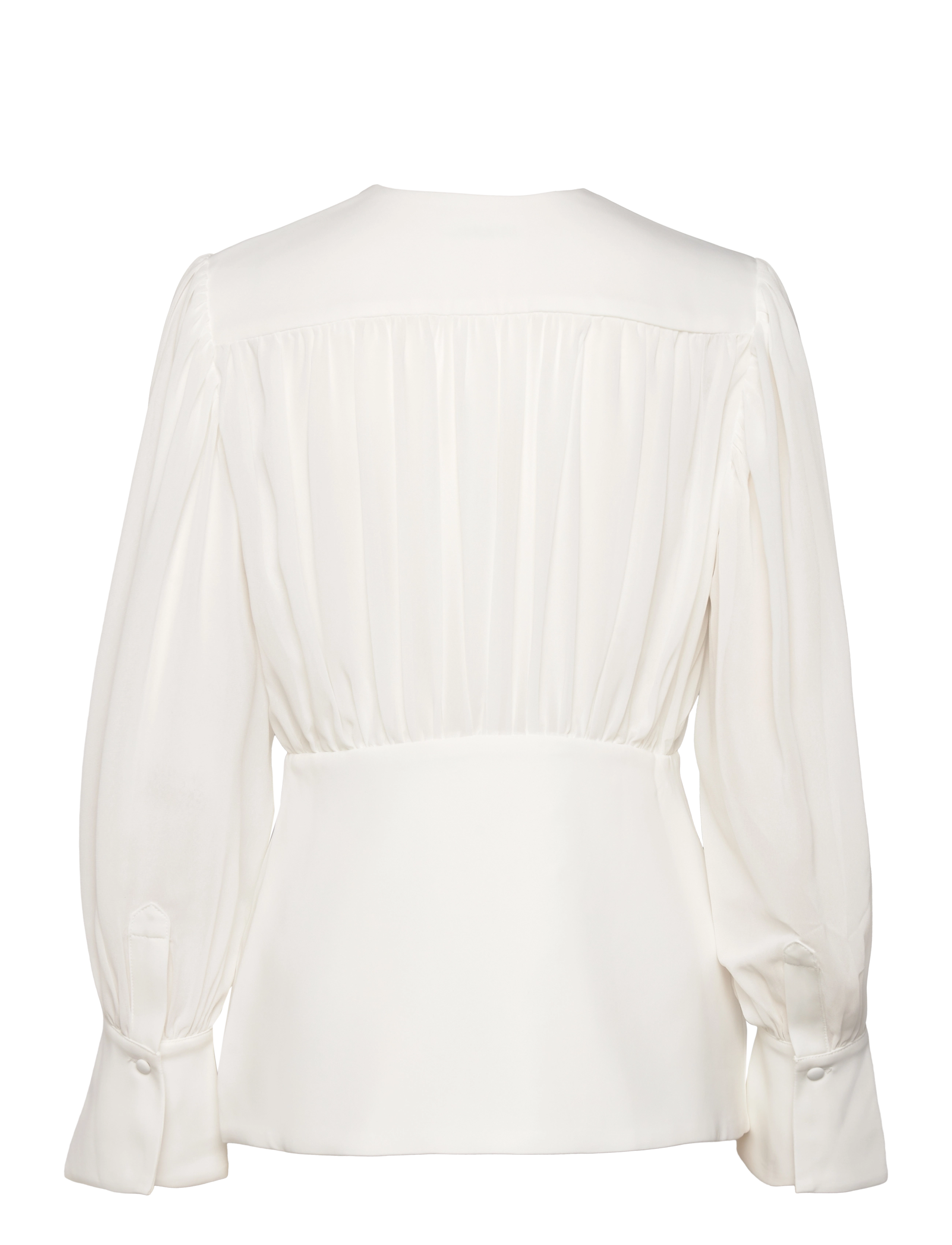 Malina - Wilhelmina wrap detail chiffon blouse - white - 2