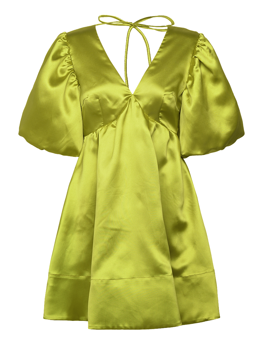 Malina - Dana open back mini dress - festkjoler - lime - 1