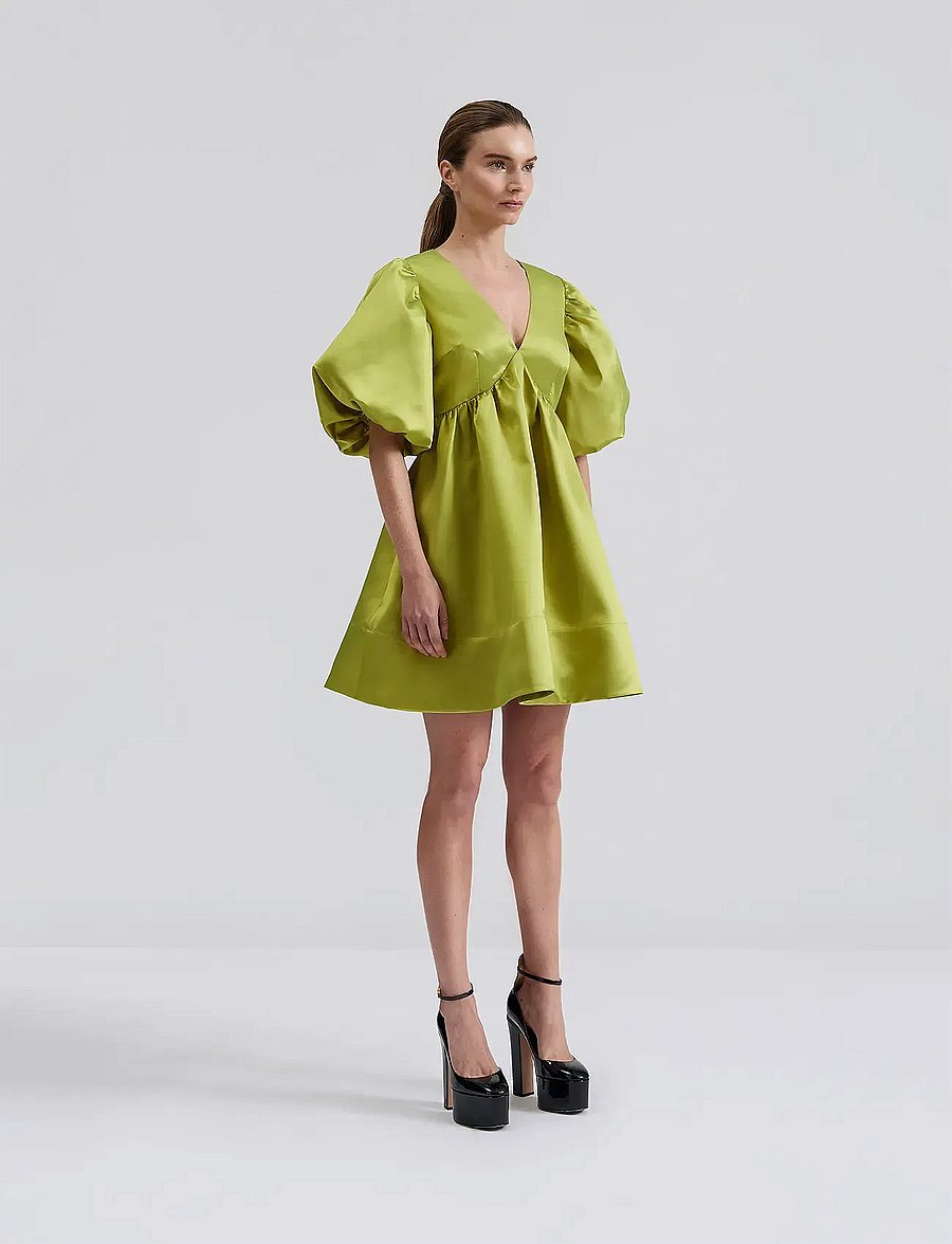 Malina - Dana open back mini dress - festkjoler - lime - 0
