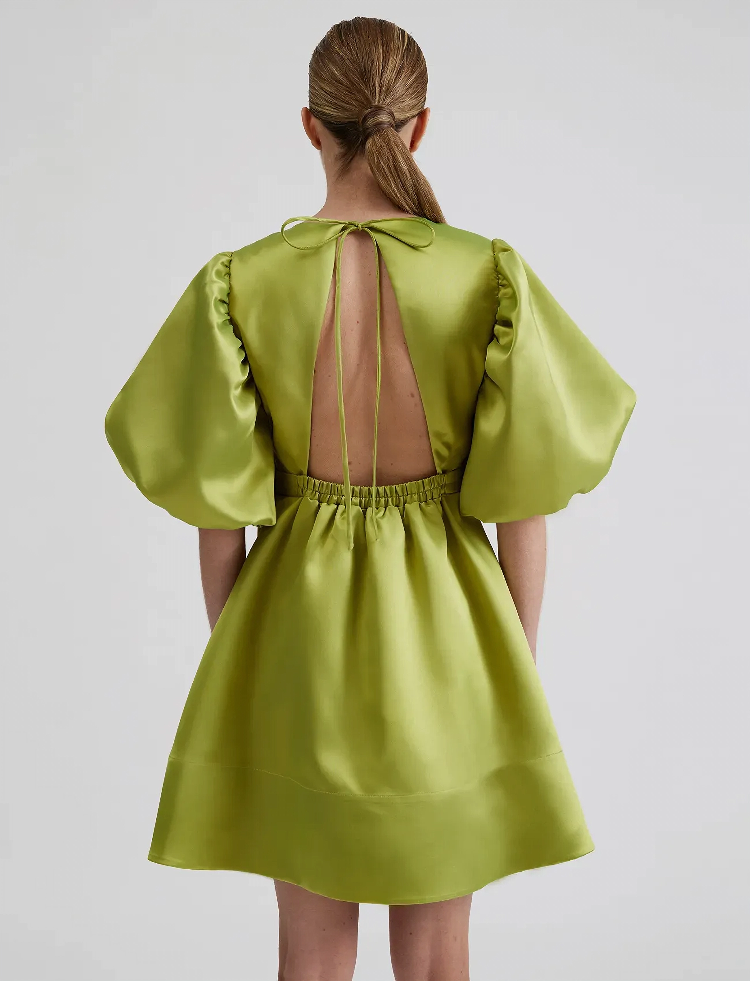 Malina - Dana open back mini dress - festkjoler - lime - 3