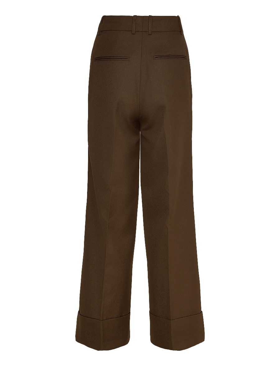 Malina - Jordyn Mid Rise Wide pants - dalykinio stiliaus kelnės - olive - 2