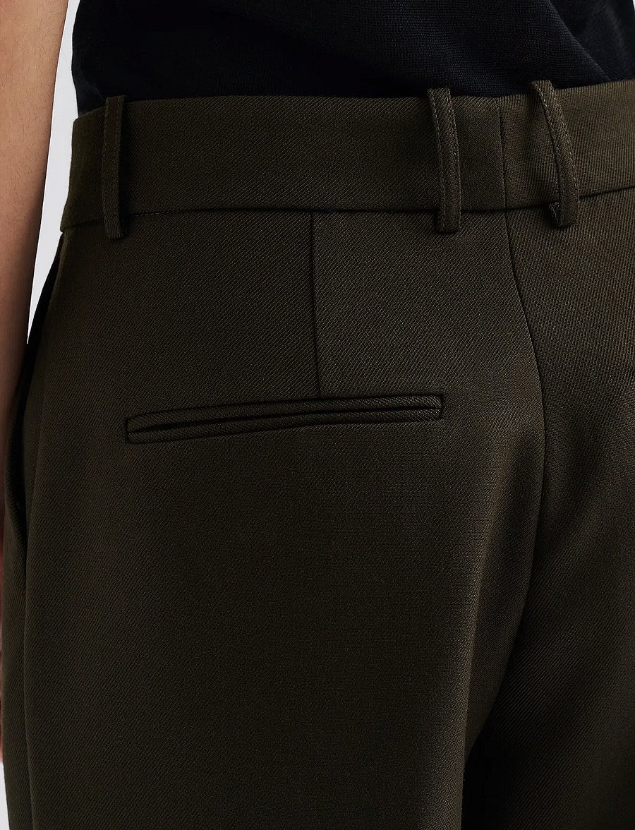 Malina - Jordyn Mid Rise Wide pants - dalykinio stiliaus kelnės - olive - 4