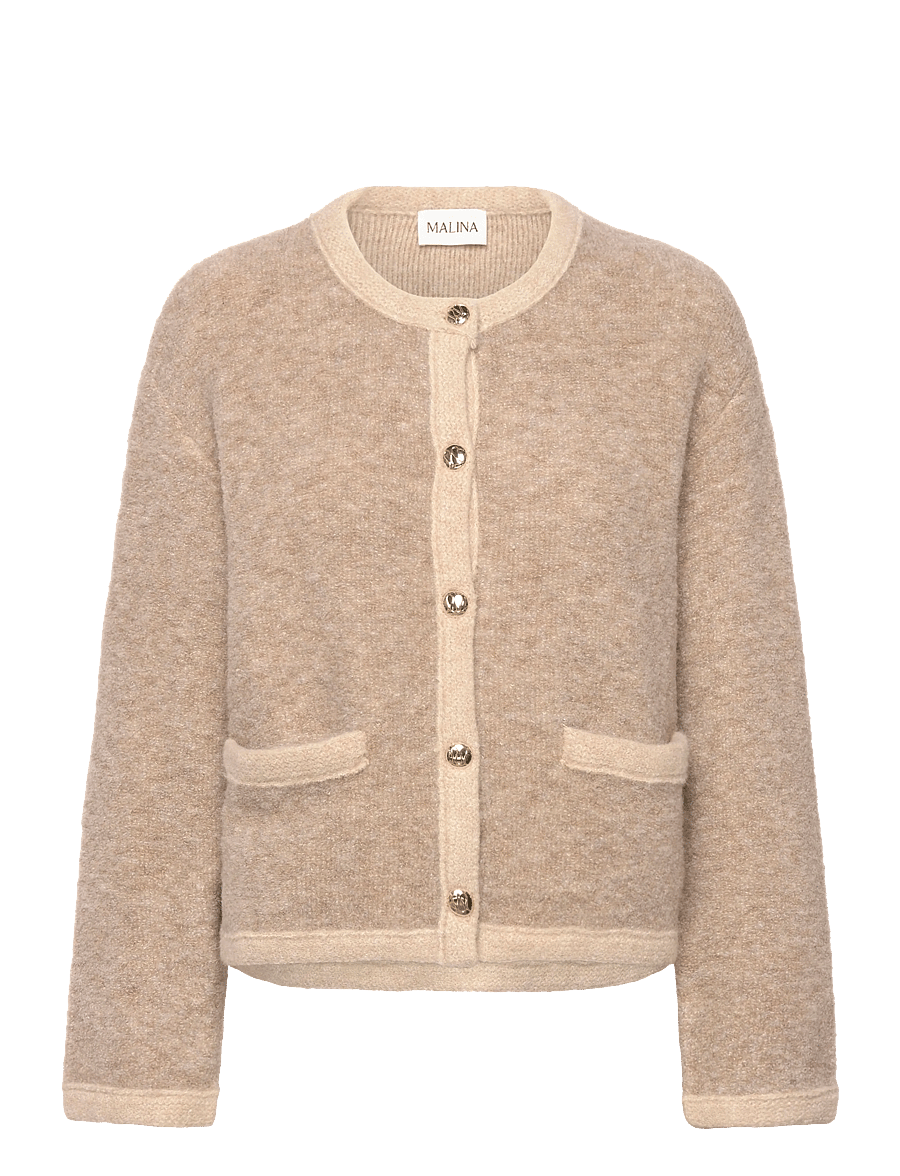 Malina - Carly Wool Blend Cardigan - vesten - beige - 0
