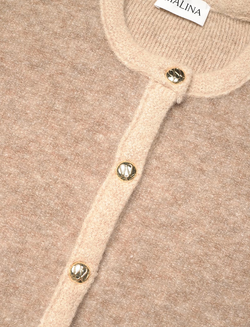 Malina - Carly Wool Blend Cardigan - koftor - beige - 2
