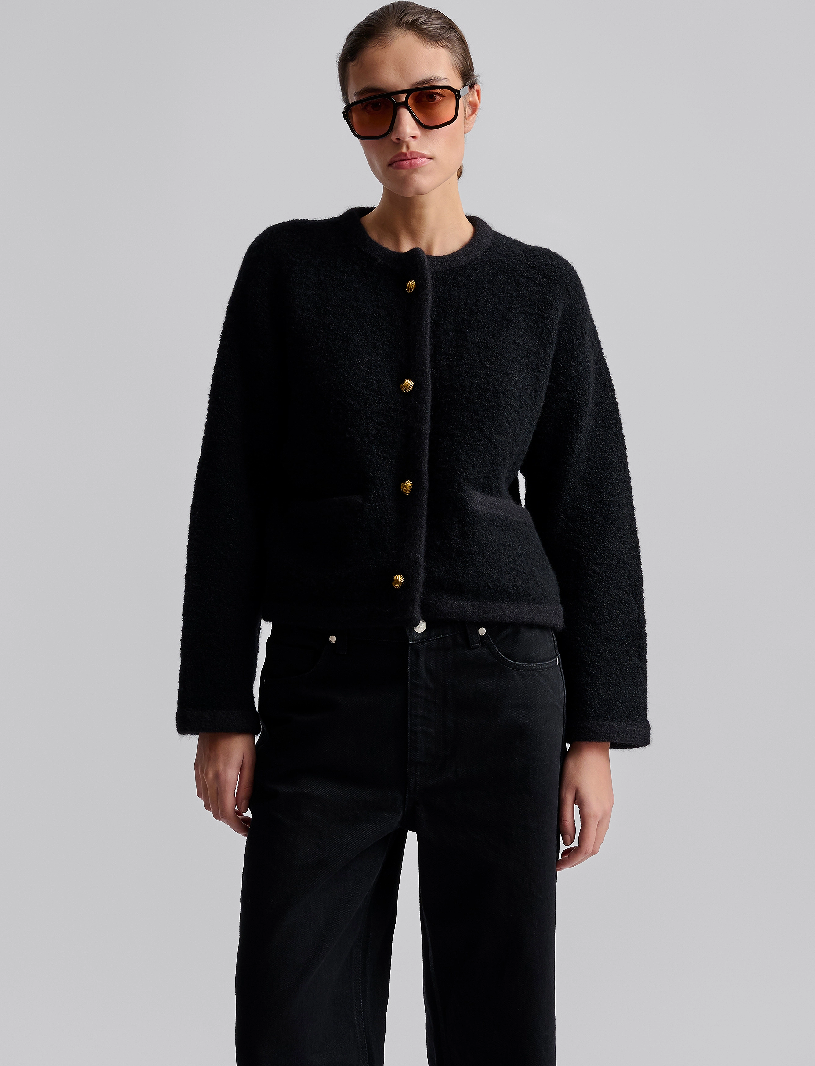 Malina - Carly Wool Blend Cardigan - cardigans - black - 4