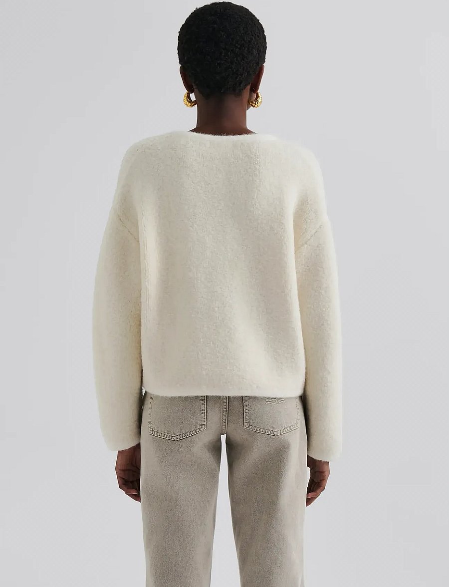 Malina - Carly Wool Blend Cardigan - cardigans - cream - 3