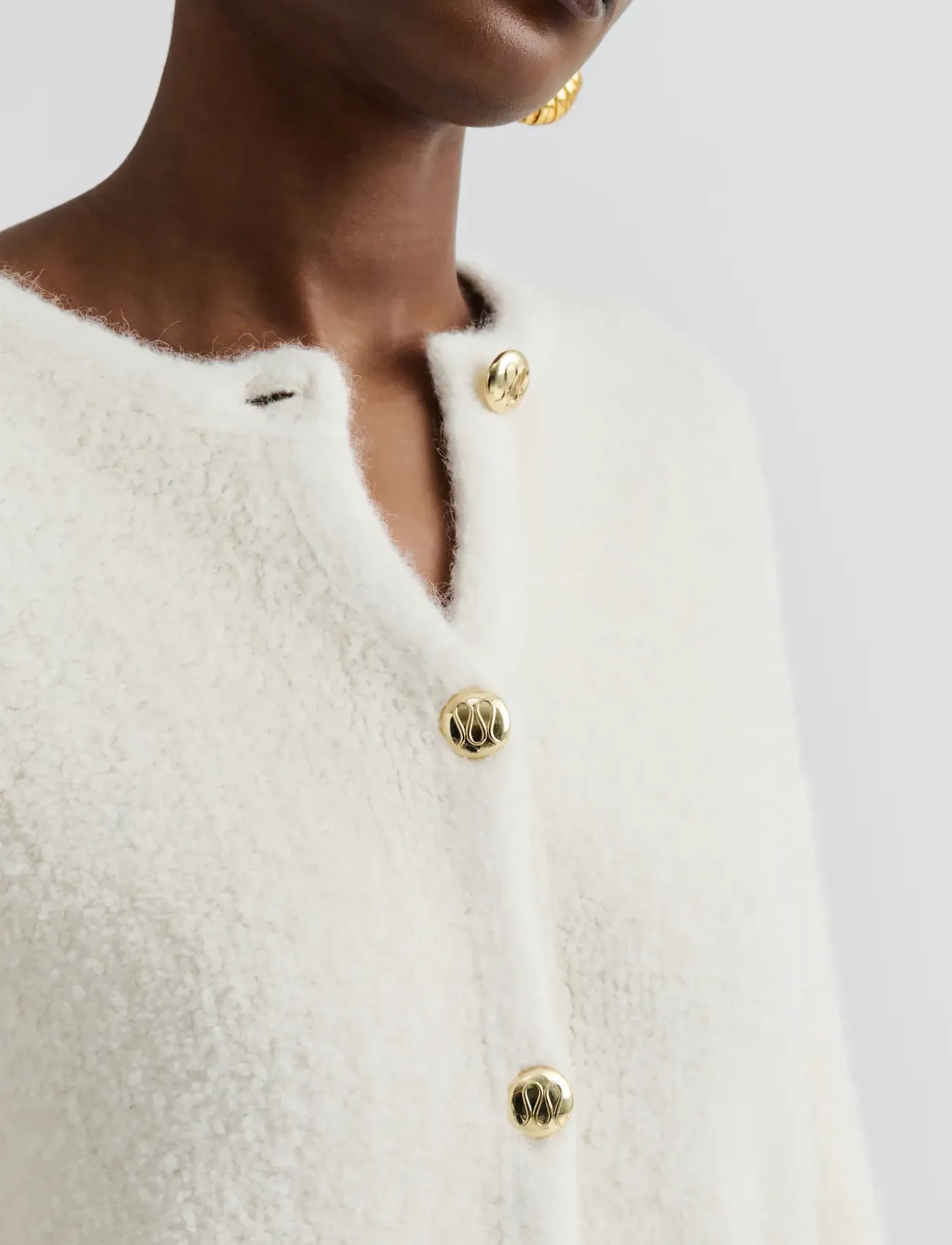 Malina - Carly Wool Blend Cardigan - cardigans - cream - 4