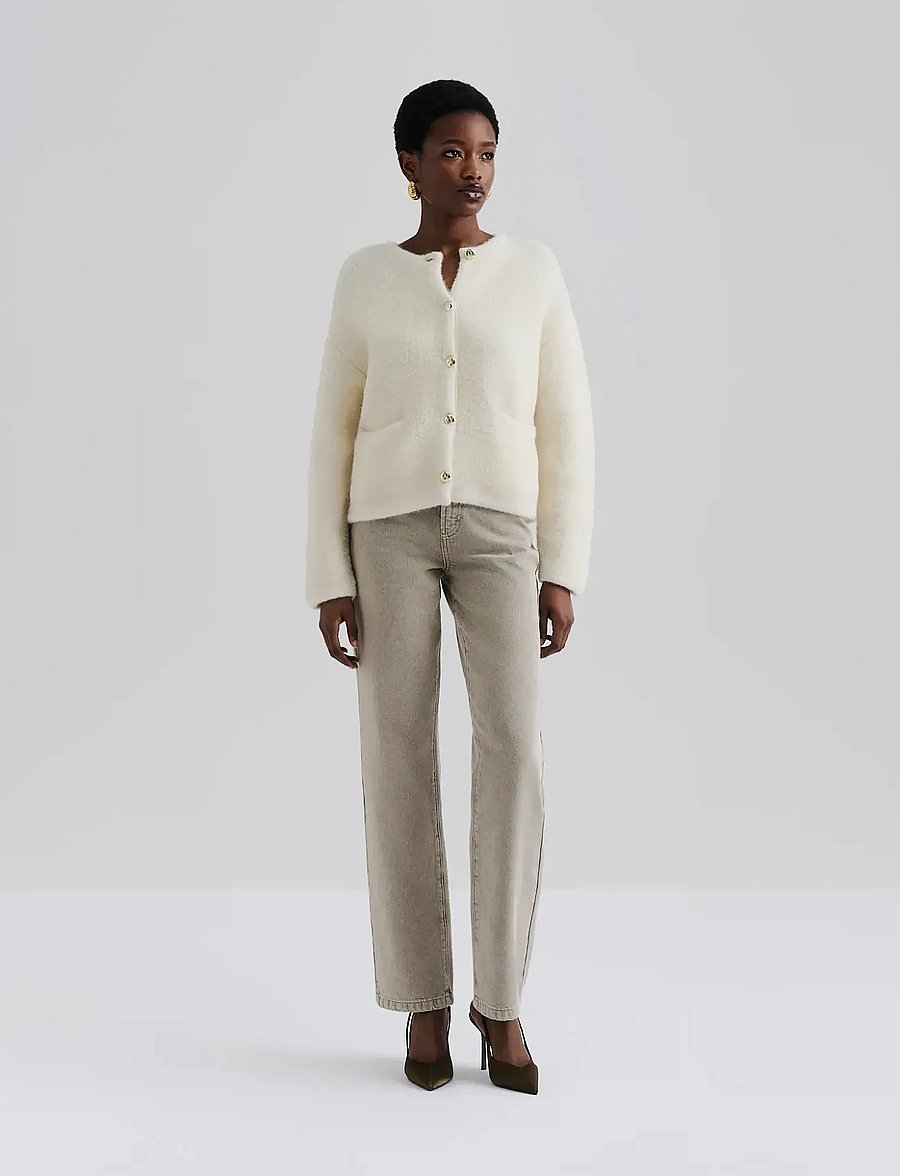 Malina - Carly Wool Blend Cardigan - cardigans - cream - 5