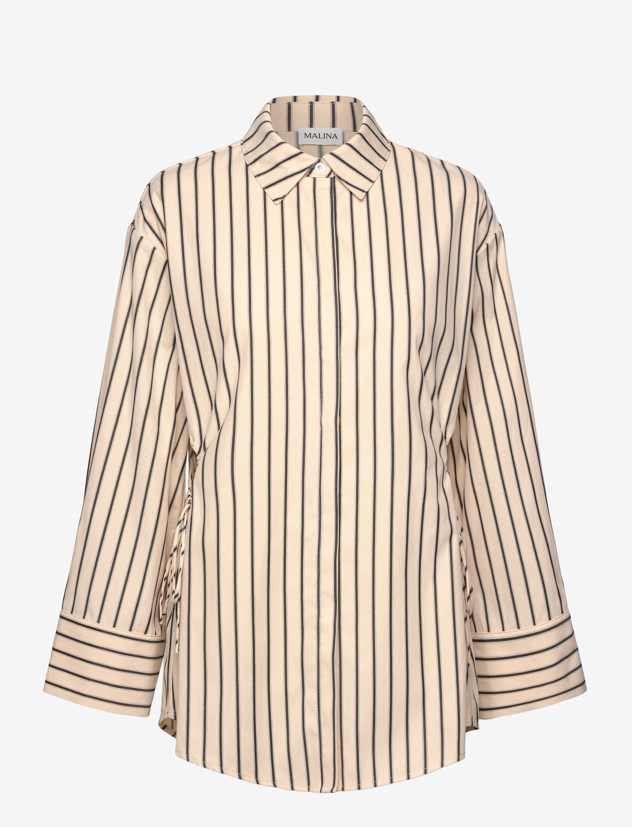 Malina - Eline Cut Out shirt - pikkade varrukatega särgid - black stripe - 1