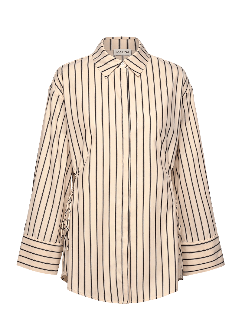 Malina - Eline Cut Out shirt - pikkade varrukatega särgid - black stripe - 1