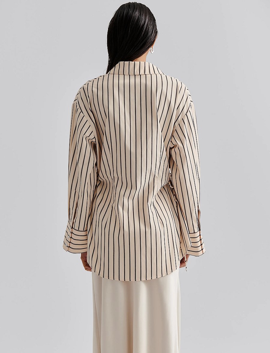Malina - Eline cut out shirt - pikkade varrukatega särgid - black stripe - 3