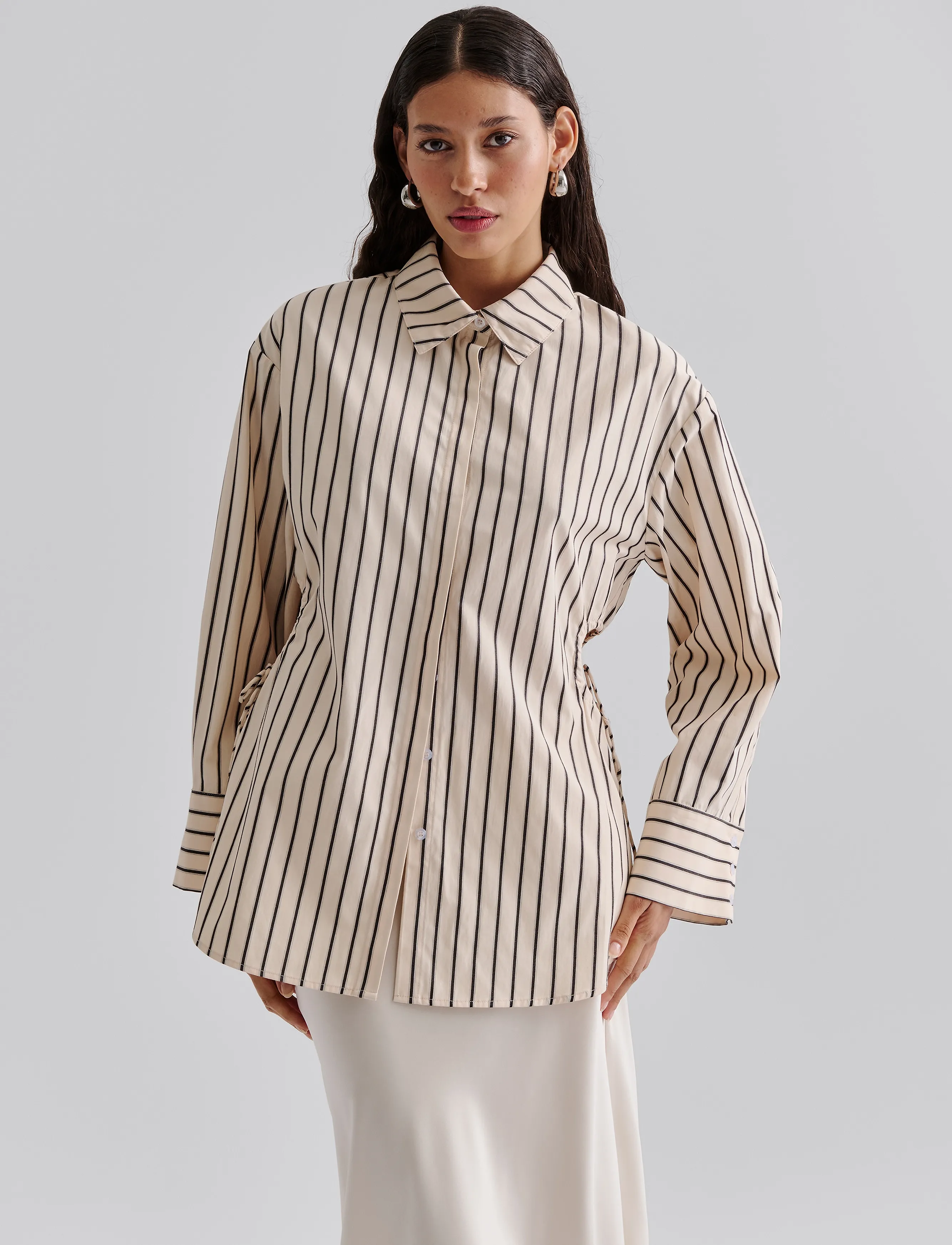 Malina - Eline cut out shirt - langärmlige hemden - black stripe - 4