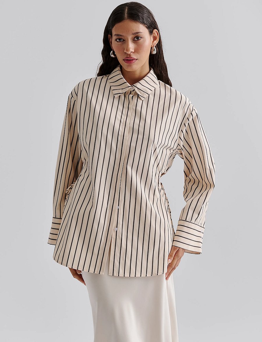 Malina - Eline cut out shirt - pikkade varrukatega särgid - black stripe - 4