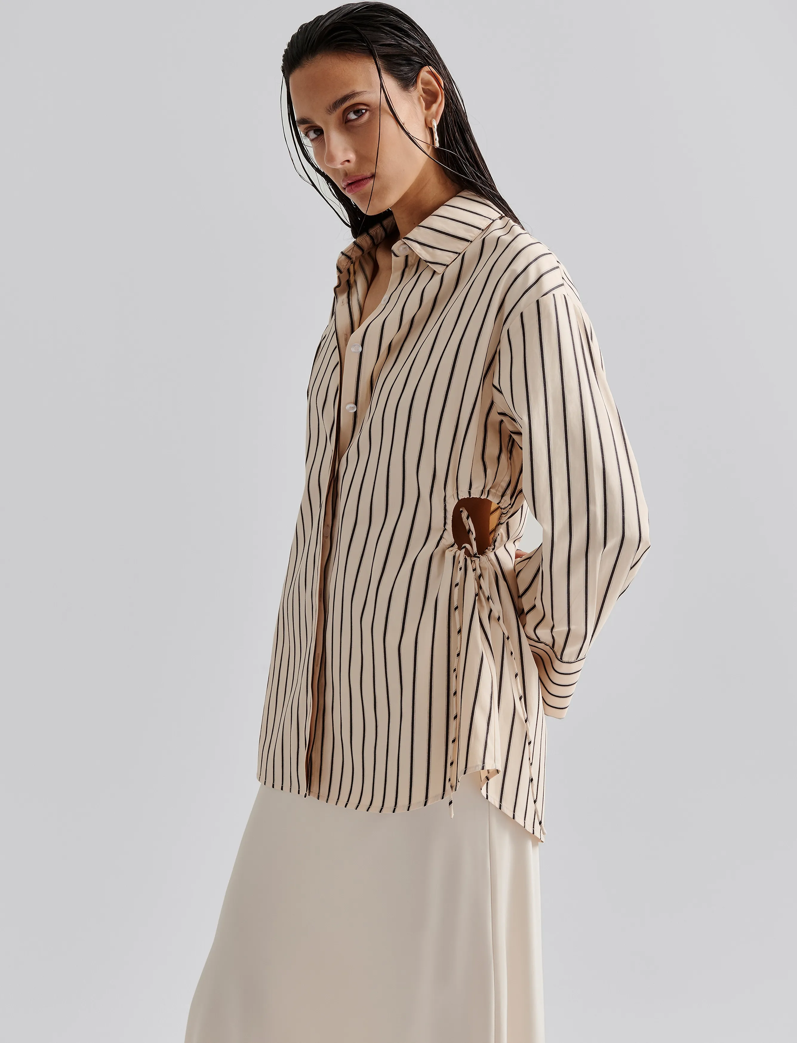 Malina - Eline cut out shirt - langärmlige hemden - black stripe - 5
