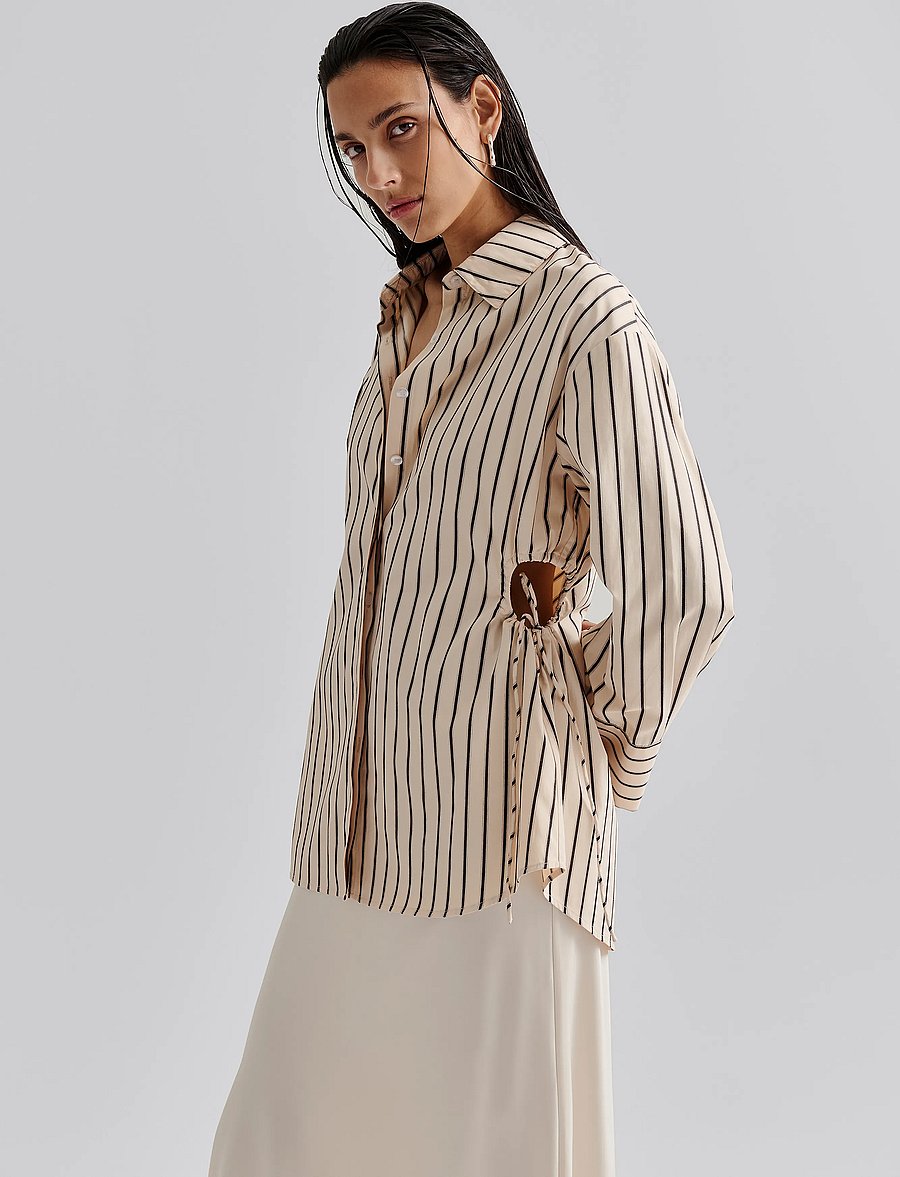 Malina - Eline cut out shirt - pikkade varrukatega särgid - black stripe - 5