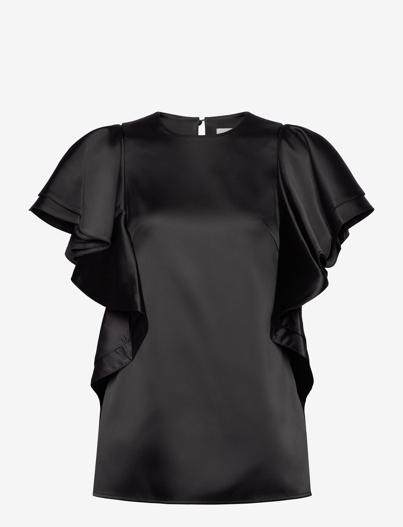 Malina - Ada Frill Oversized blouse - kortærmede bluser - black - 1
