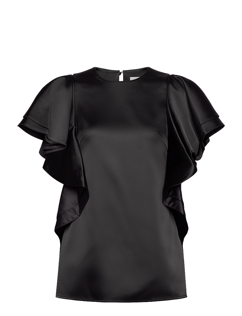 Malina - Ada Frill Oversized blouse - kortærmede bluser - black - 1