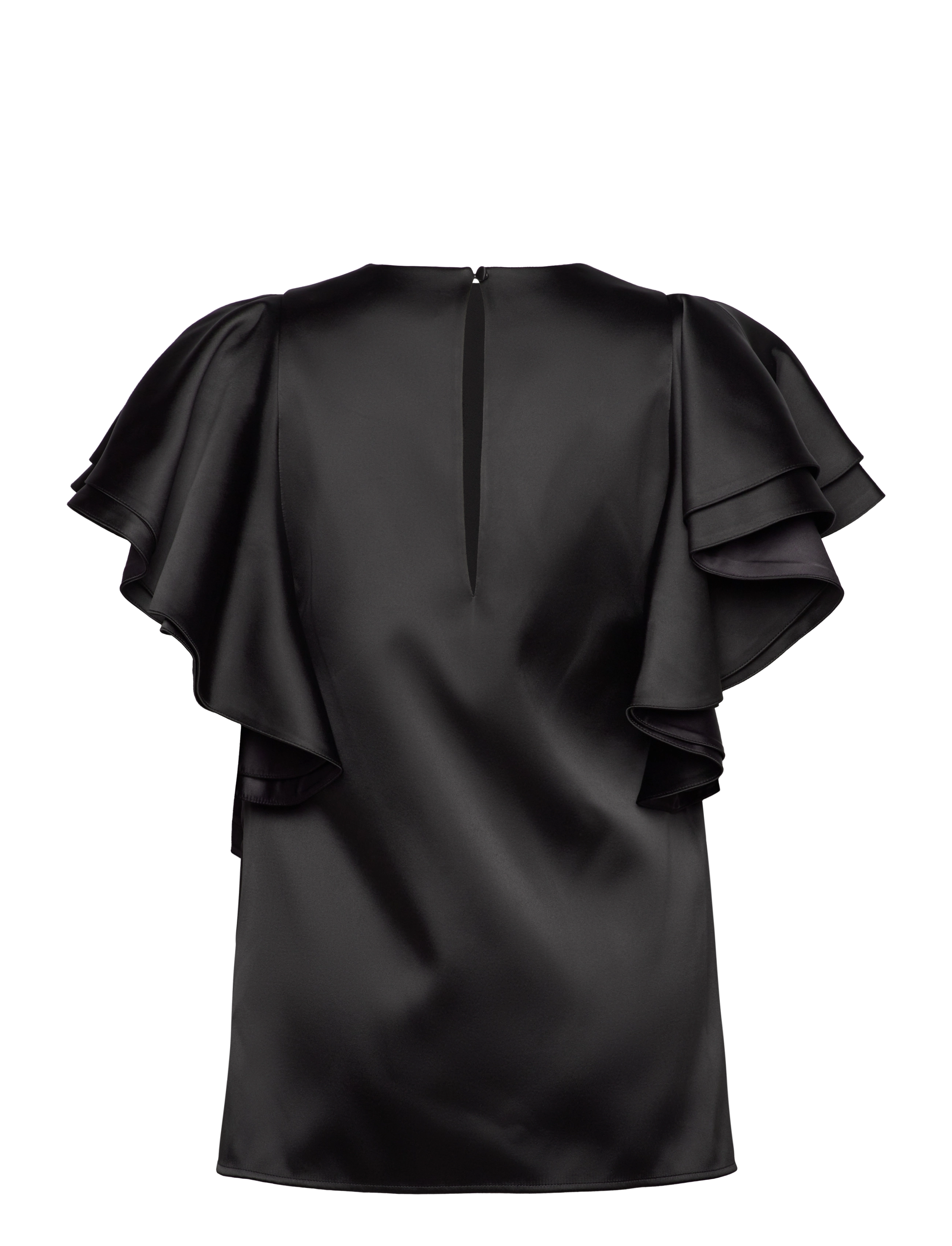 Malina - Ada frill oversized blouse - kortærmede bluser - black - 2