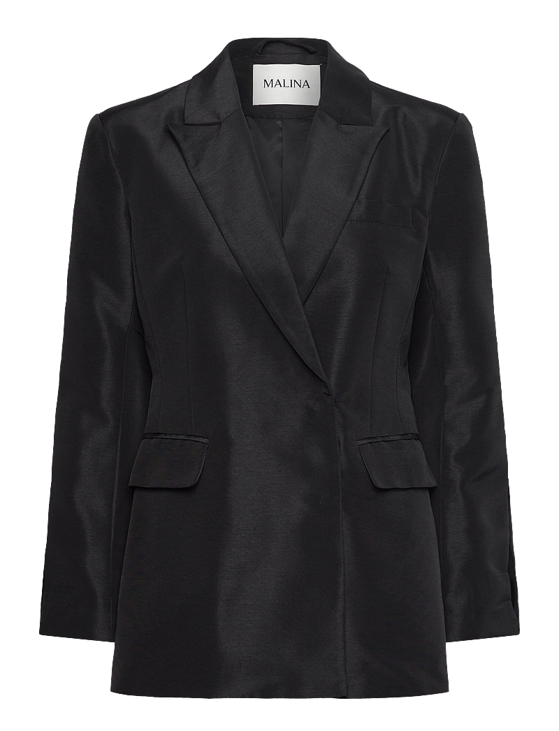 Malina - Ina cut out sleeve tailored blazer - dobbelspente blazere - black - 1