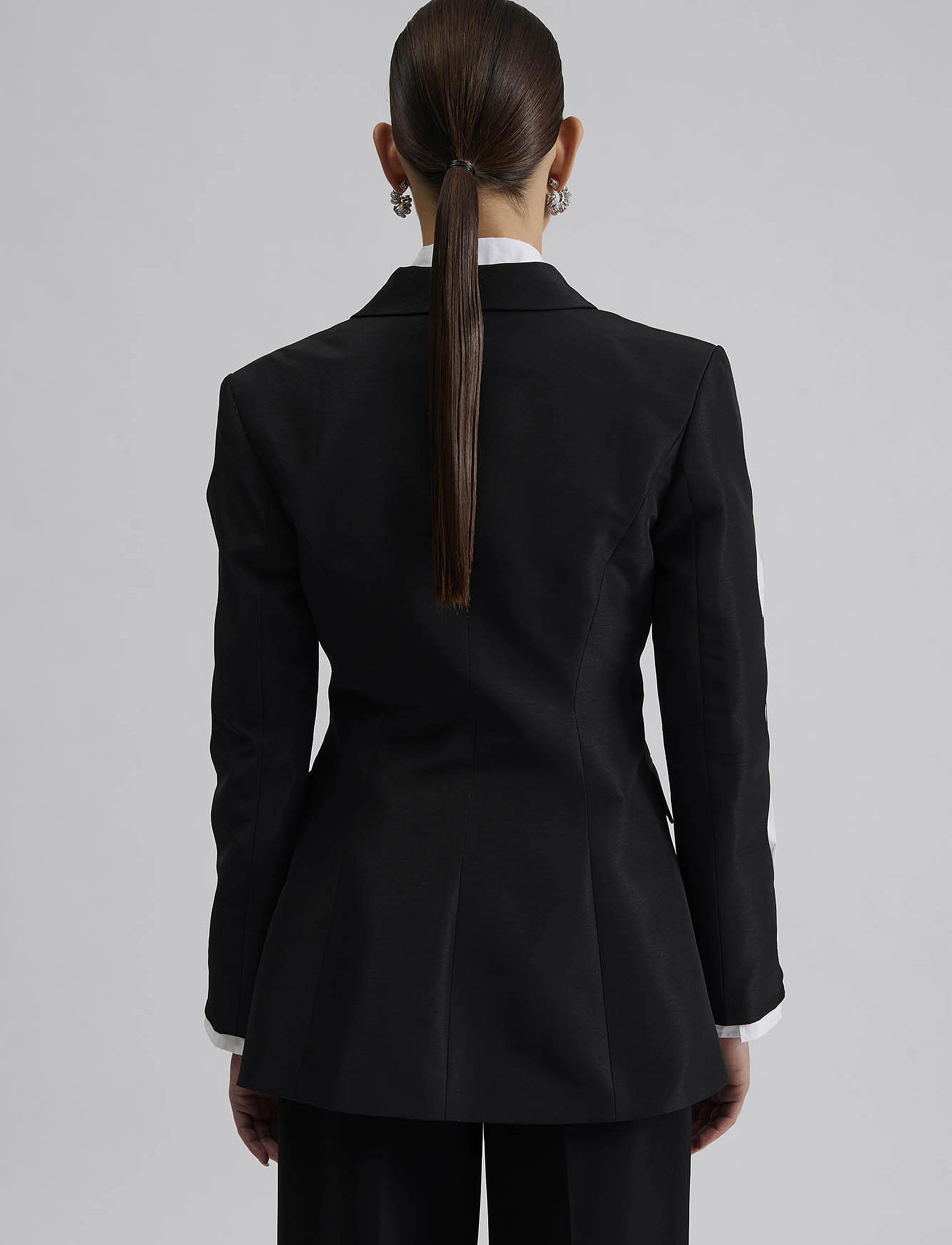 Malina - Ina cut out sleeve tailored blazer - black - 5