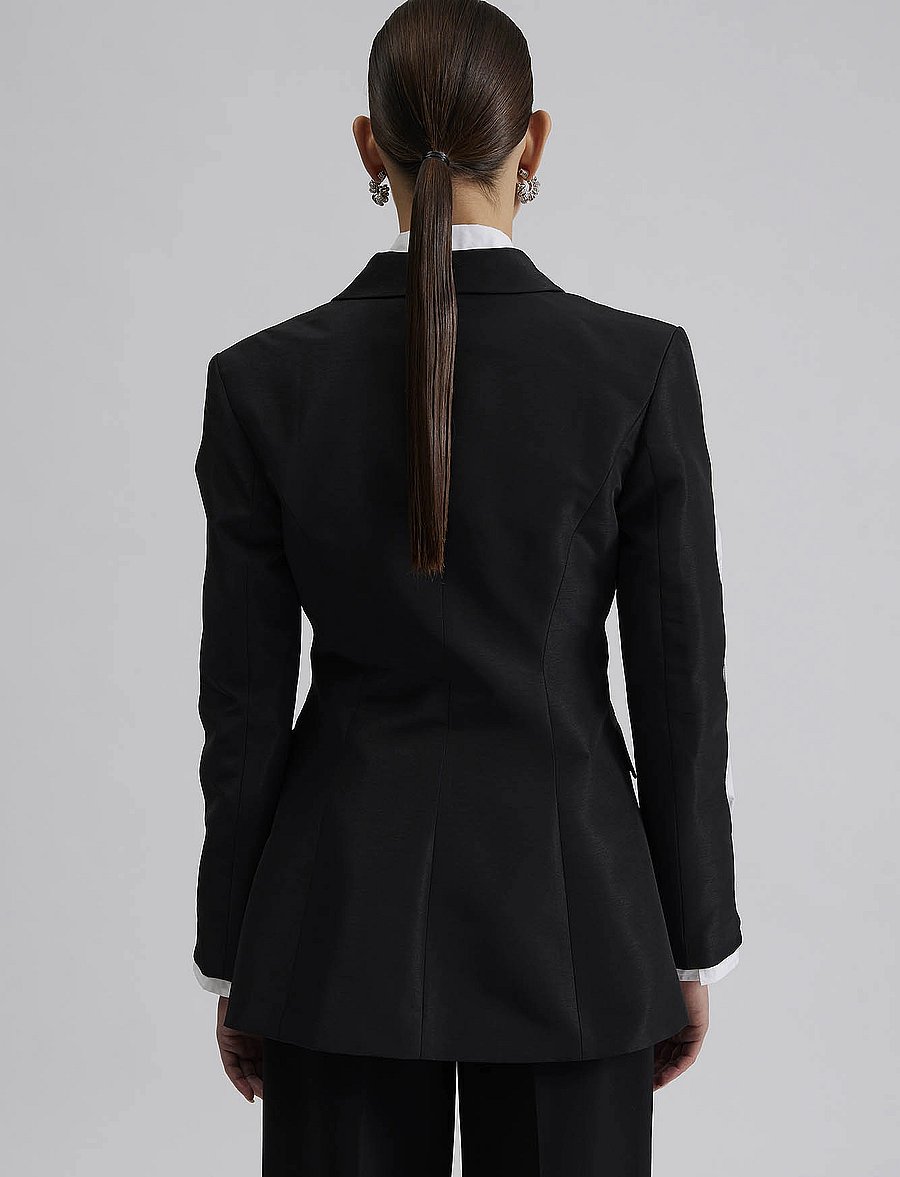 Malina - Ina cut out sleeve tailored blazer - black - 5