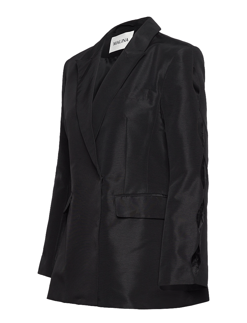 Malina - Ina cut out sleeve tailored blazer - dobbelspente blazere - black - 3