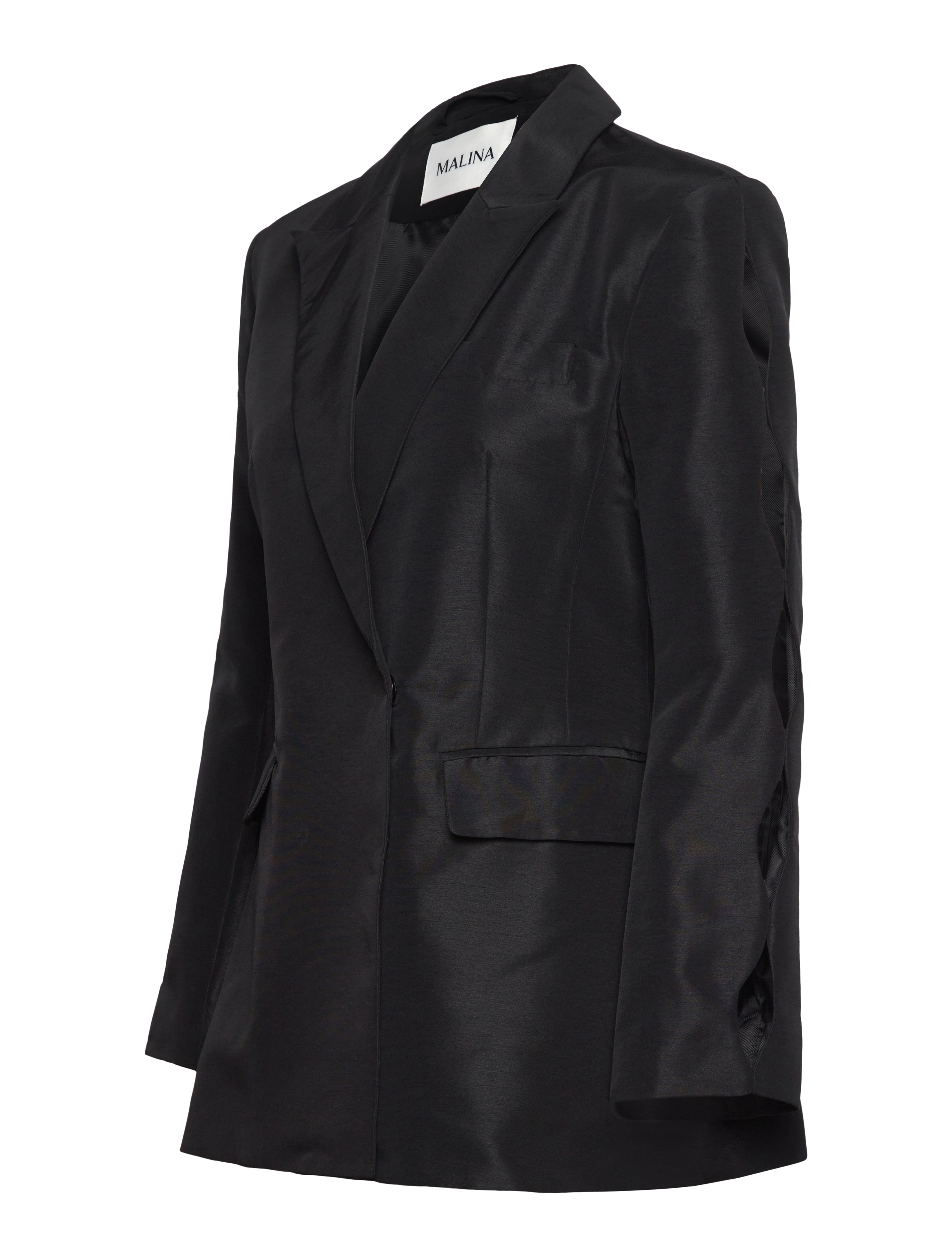 Malina - Ina cut out sleeve tailored blazer - black - 3