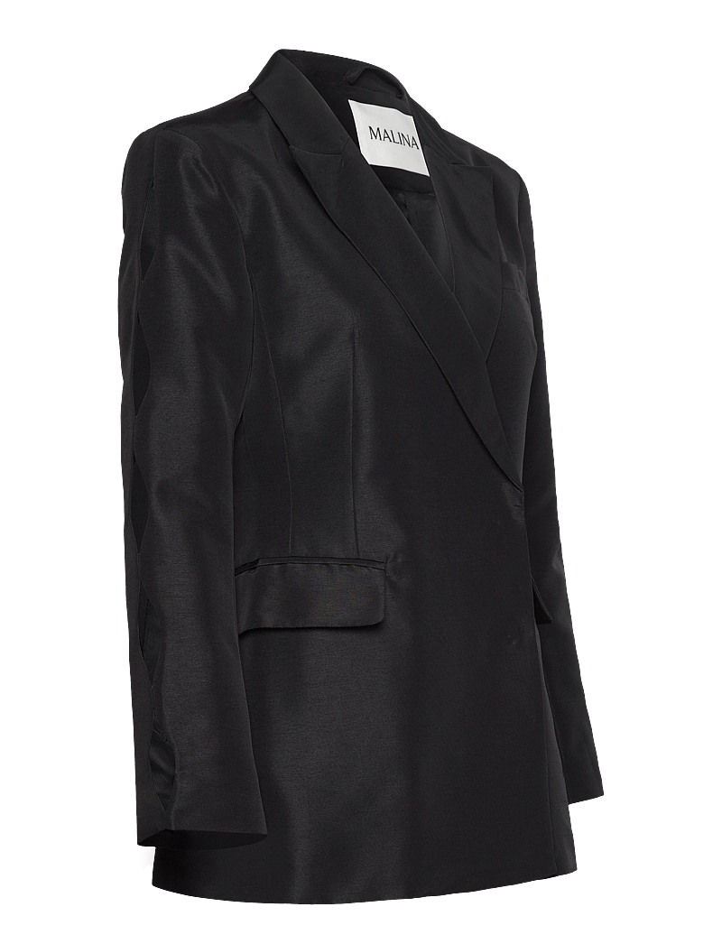Malina - Ina cut out sleeve tailored blazer - dobbelspente blazere - black - 4