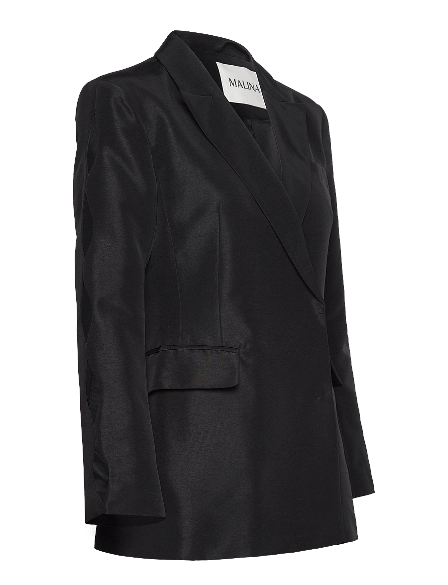 Malina - Ina cut out sleeve tailored blazer - black - 4