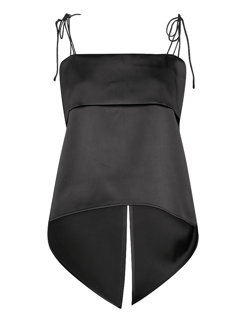 Malina - Mette open back strappy top - hihattomat puserot - black - 1