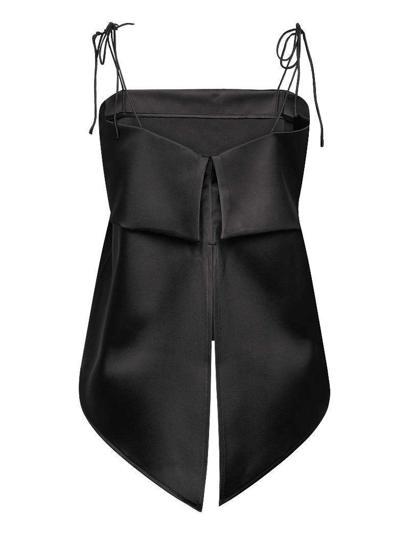 Malina - Mette open back strappy top - hihattomat puserot - black - 2