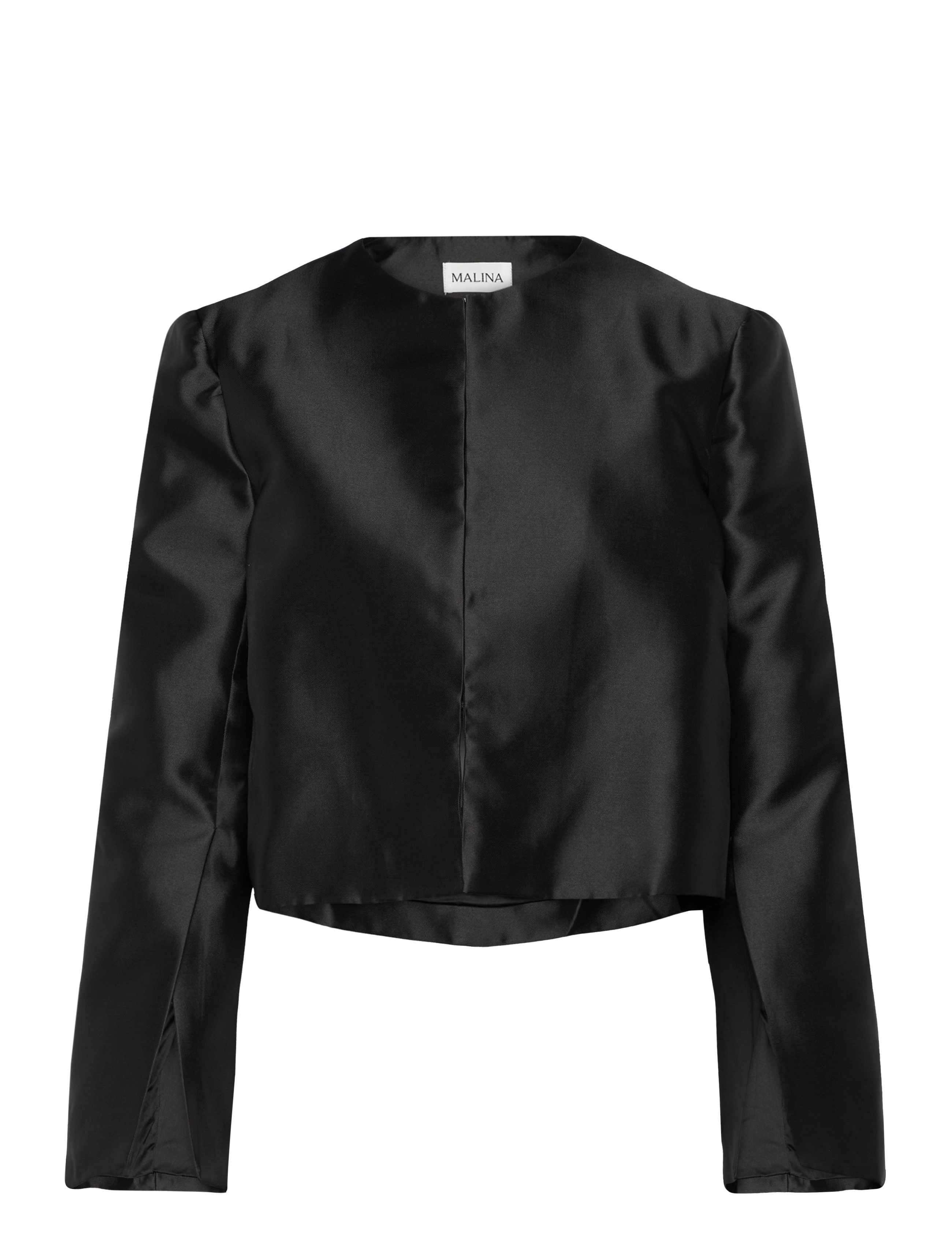 Malina - Ruthie Cropped Long Sleeve Blouse - langærmede bluser - black - 1