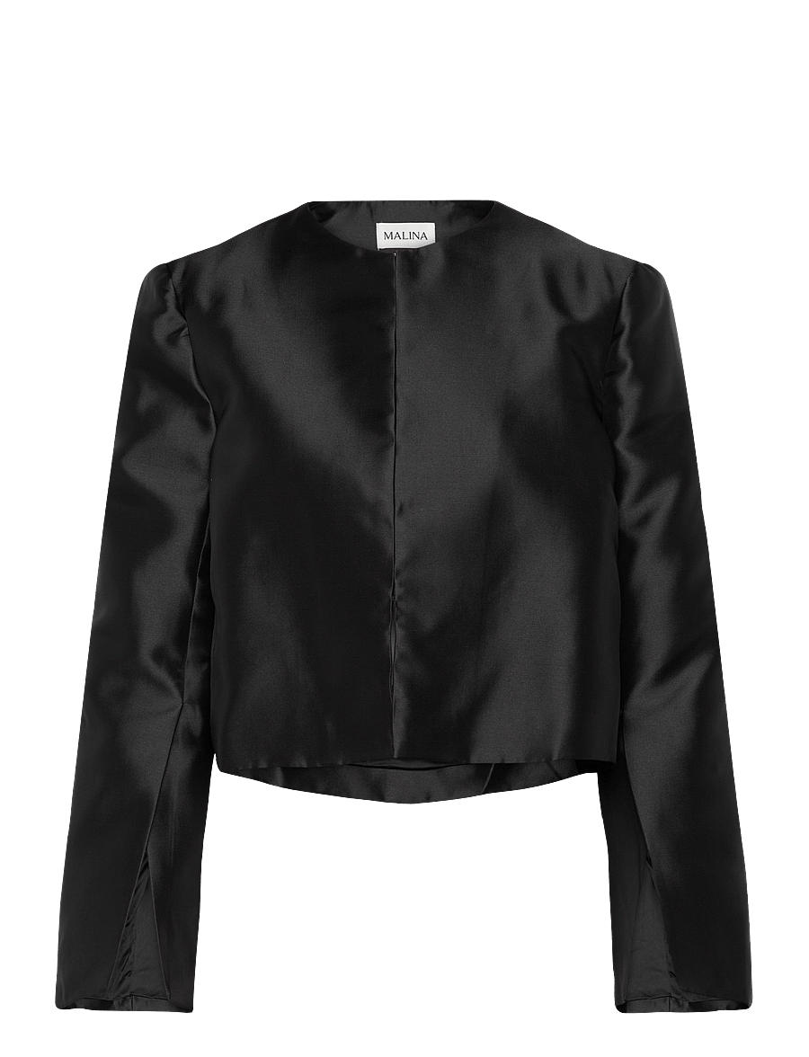 Malina - Ruthie Cropped Long Sleeve Blouse - pikkade varrukatega pluusid - black - 1
