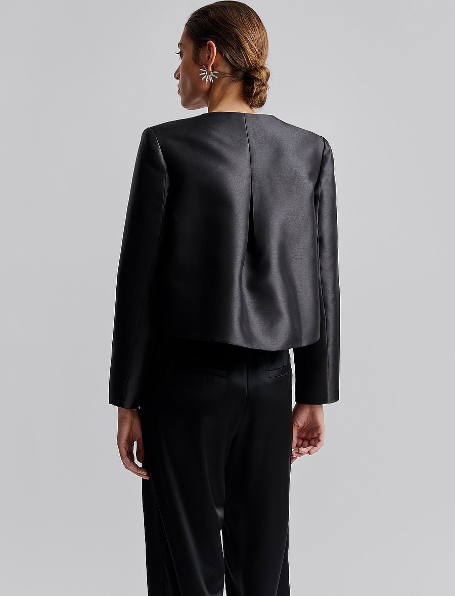Malina - Ruthie Cropped Long Sleeve Blouse - pikkade varrukatega pluusid - black - 3