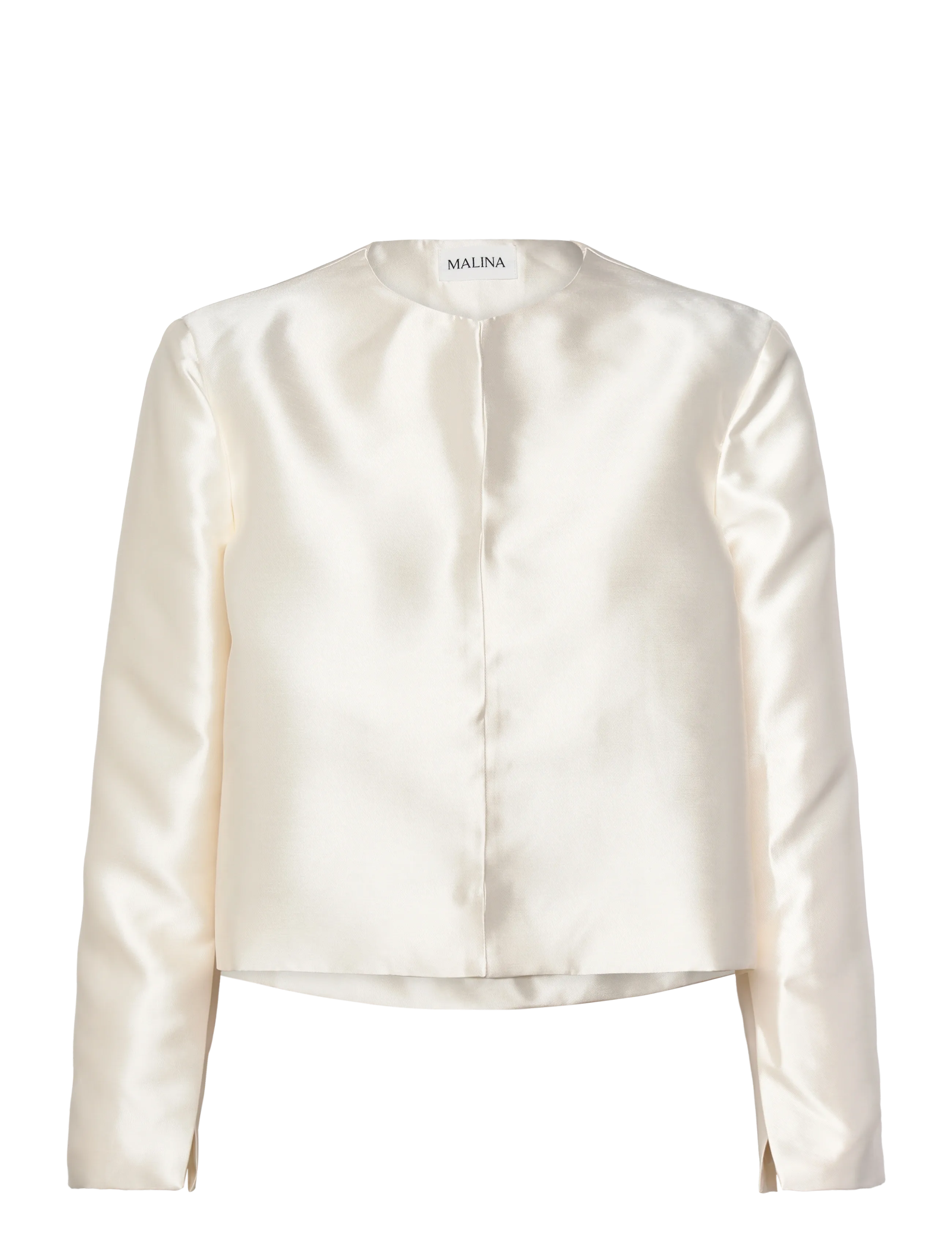 Malina Ruthie Cropped Long Sleeve Blouse, M, Cream, Bluser > Langærmede, Dame