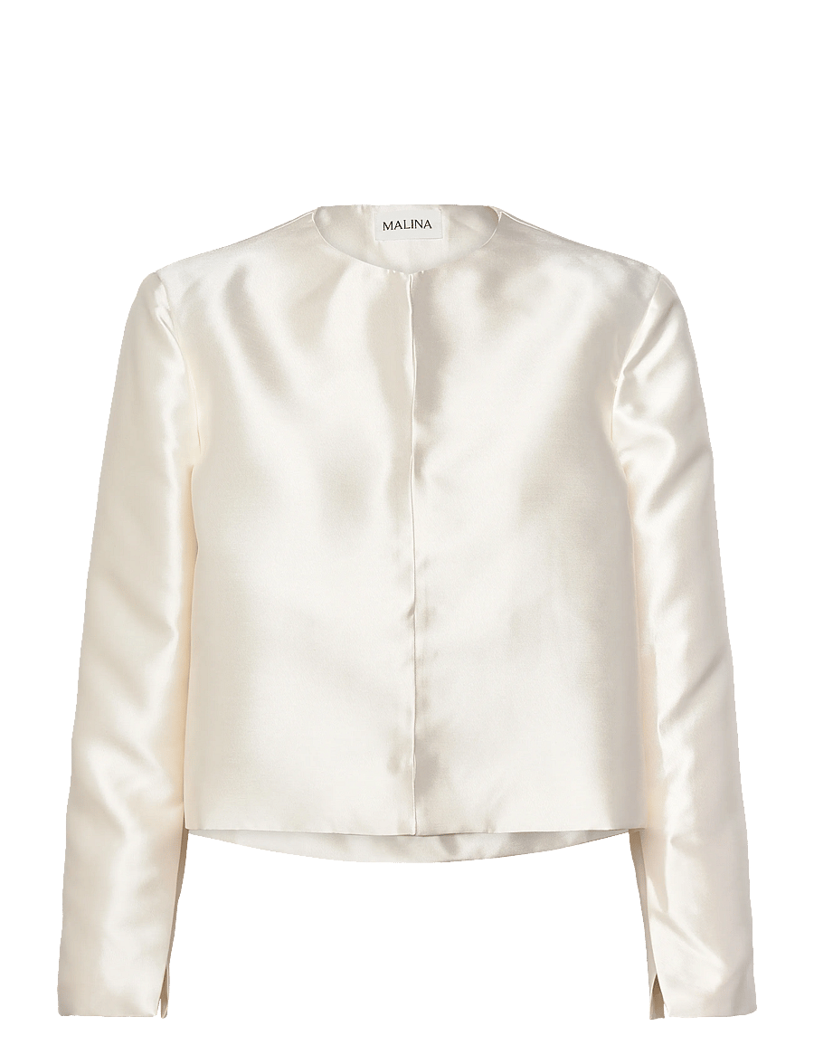 Malina - Ruthie Cropped Long Sleeve Blouse - langærmede bluser - ivory - 1