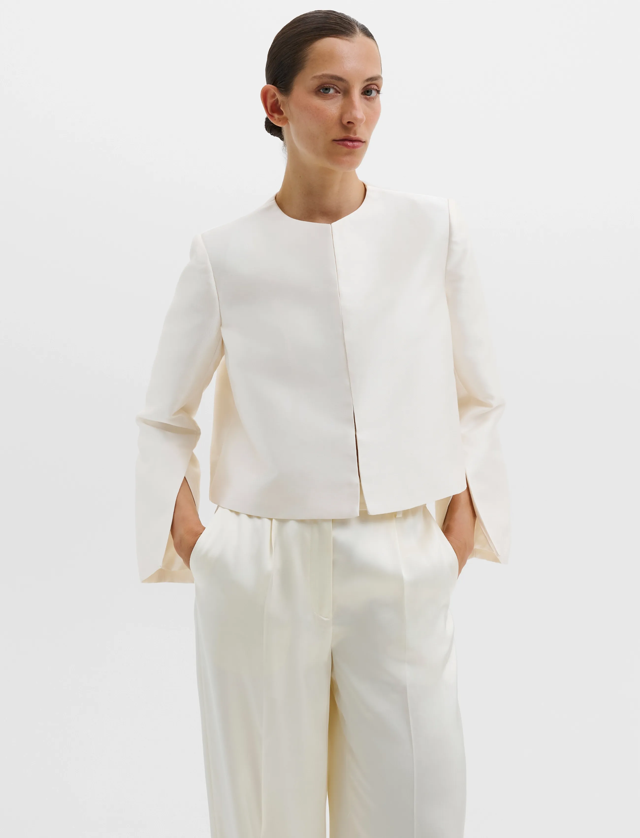 Malina Ruthie Cropped Long Sleeve blouse - Malina - IVORY / cream