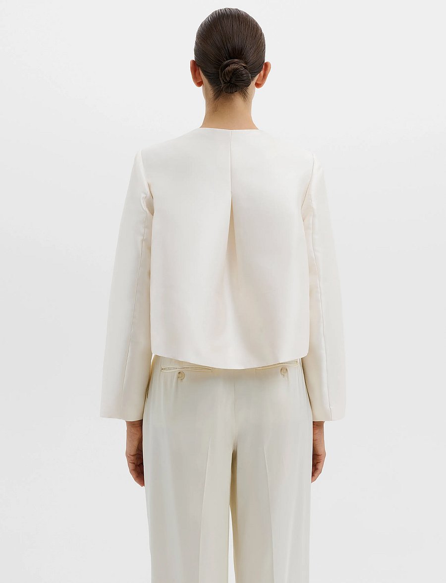 Malina - Ruthie Cropped Long Sleeve Blouse - langærmede bluser - ivory - 3